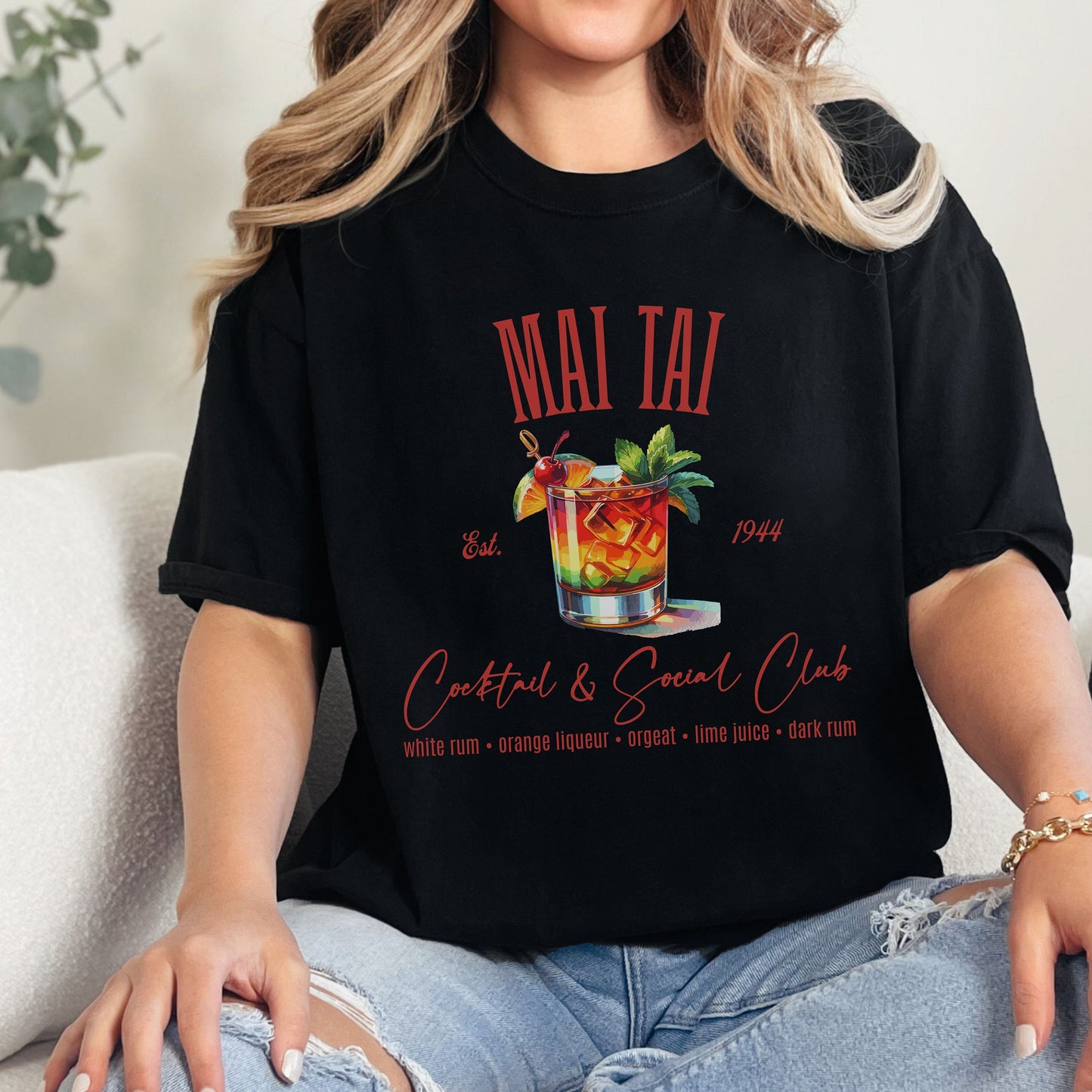 Tropical Mai Tai Cocktail & Social Club Comfort Colors Shirt