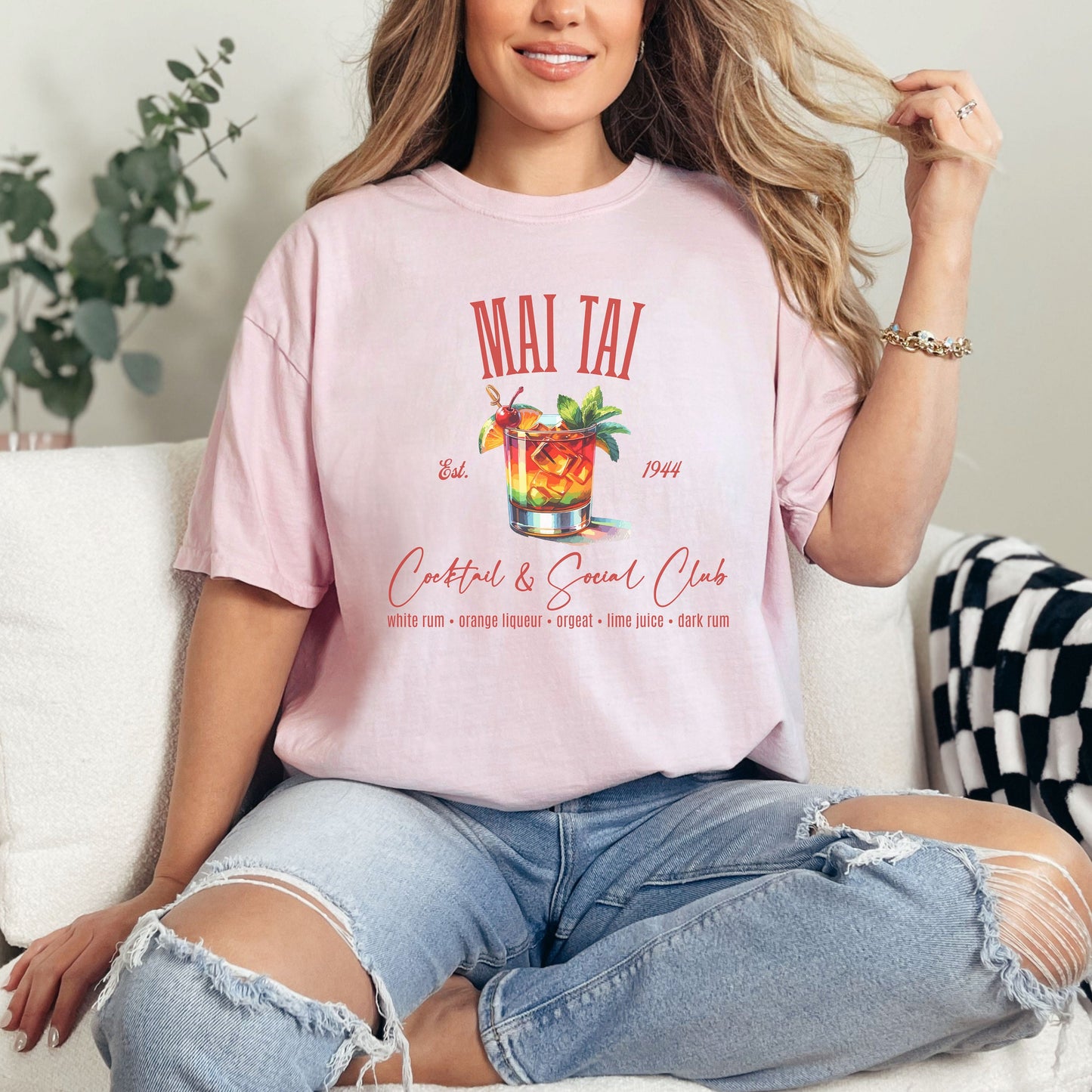 Tropical Mai Tai Cocktail & Social Club Comfort Colors Shirt