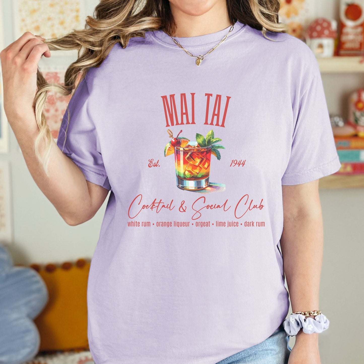 Tropical Mai Tai Cocktail & Social Club Comfort Colors Shirt