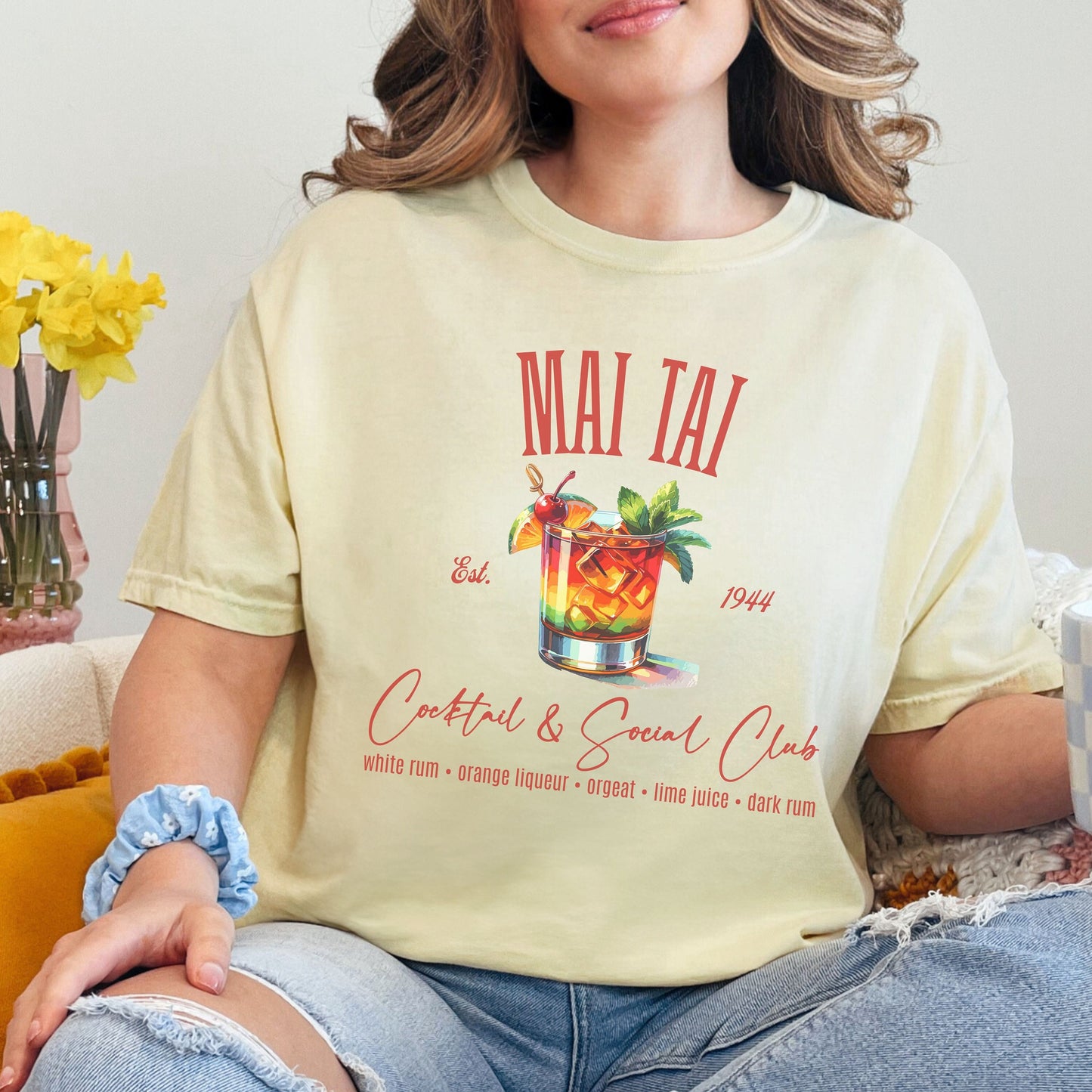 Mai tai cocktail social club comfort colors shirt