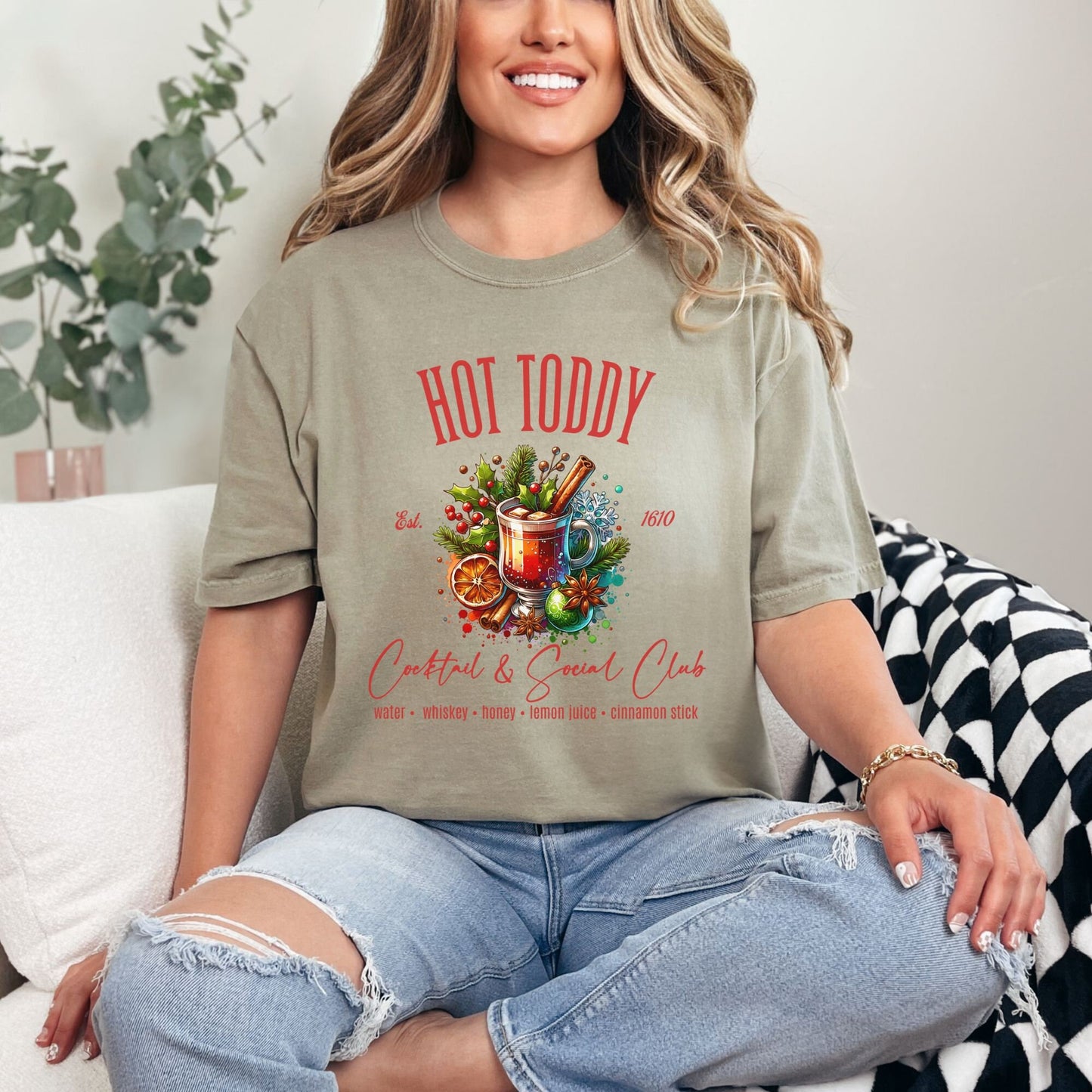 Hot Toddy Christmas Cocktail & Social Club Comfort Colors Shirt