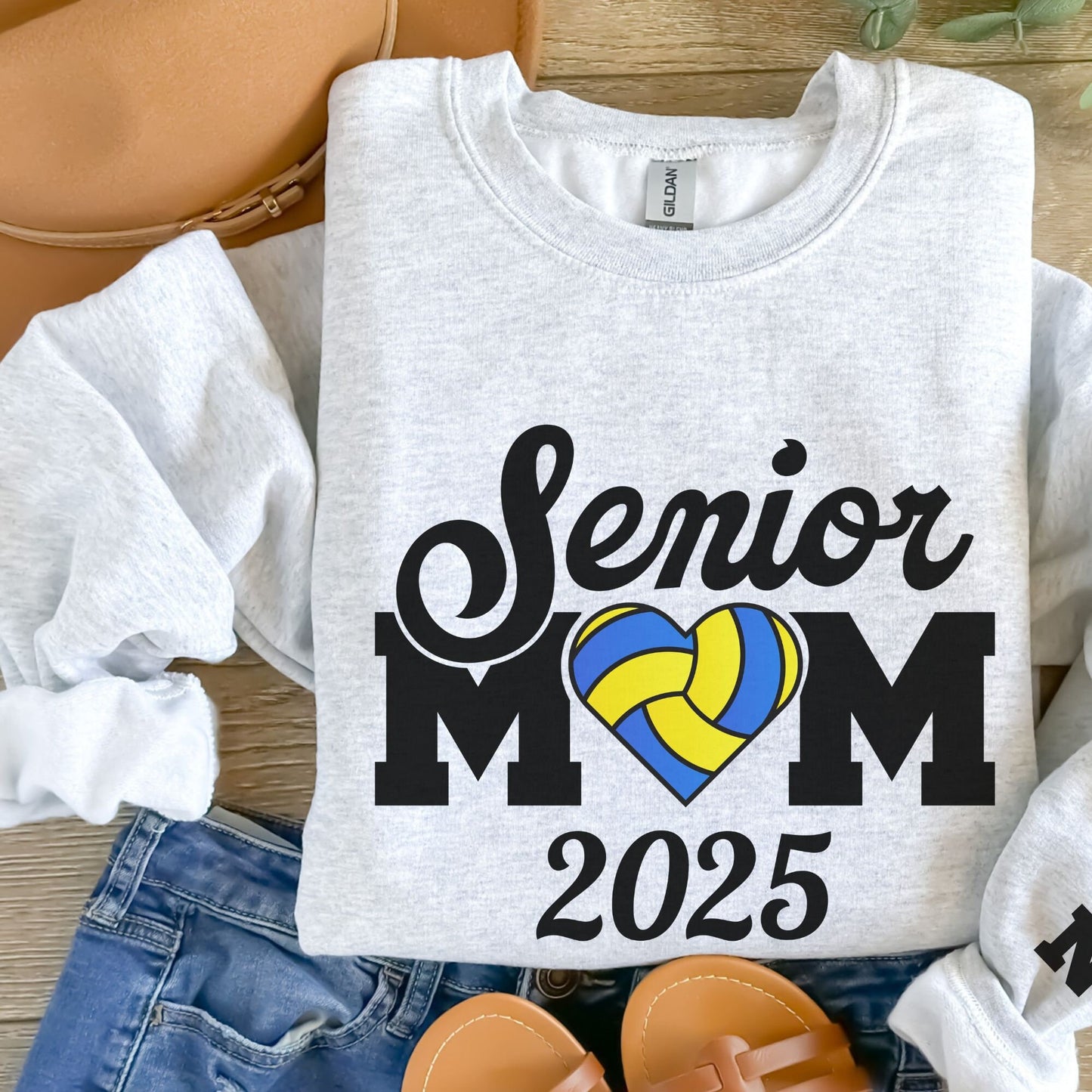 Custom Sleeve 2025 Senior Night Mom Water Polo Sweatshirt