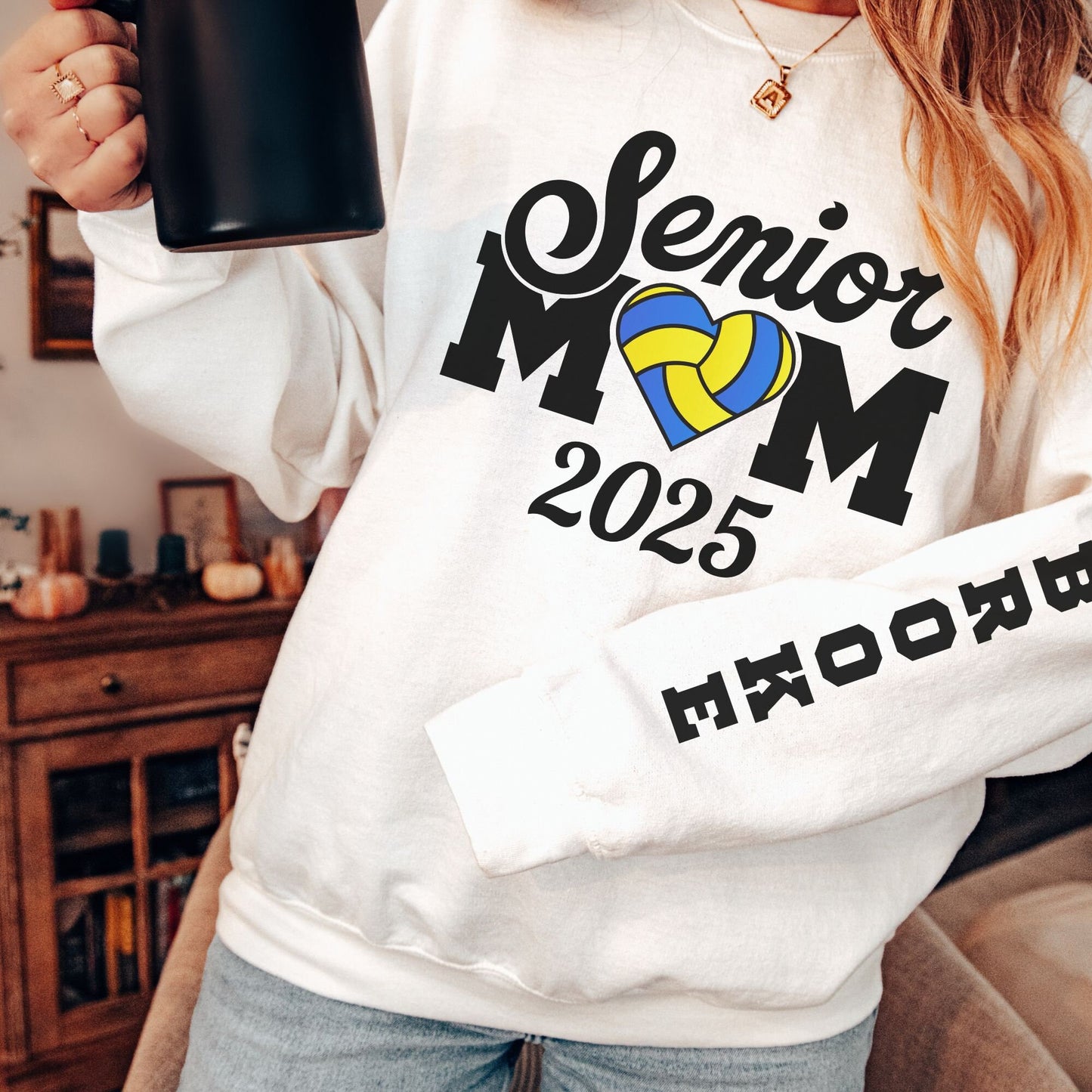 Custom Sleeve 2025 Senior Night Mom Water Polo Sweatshirt