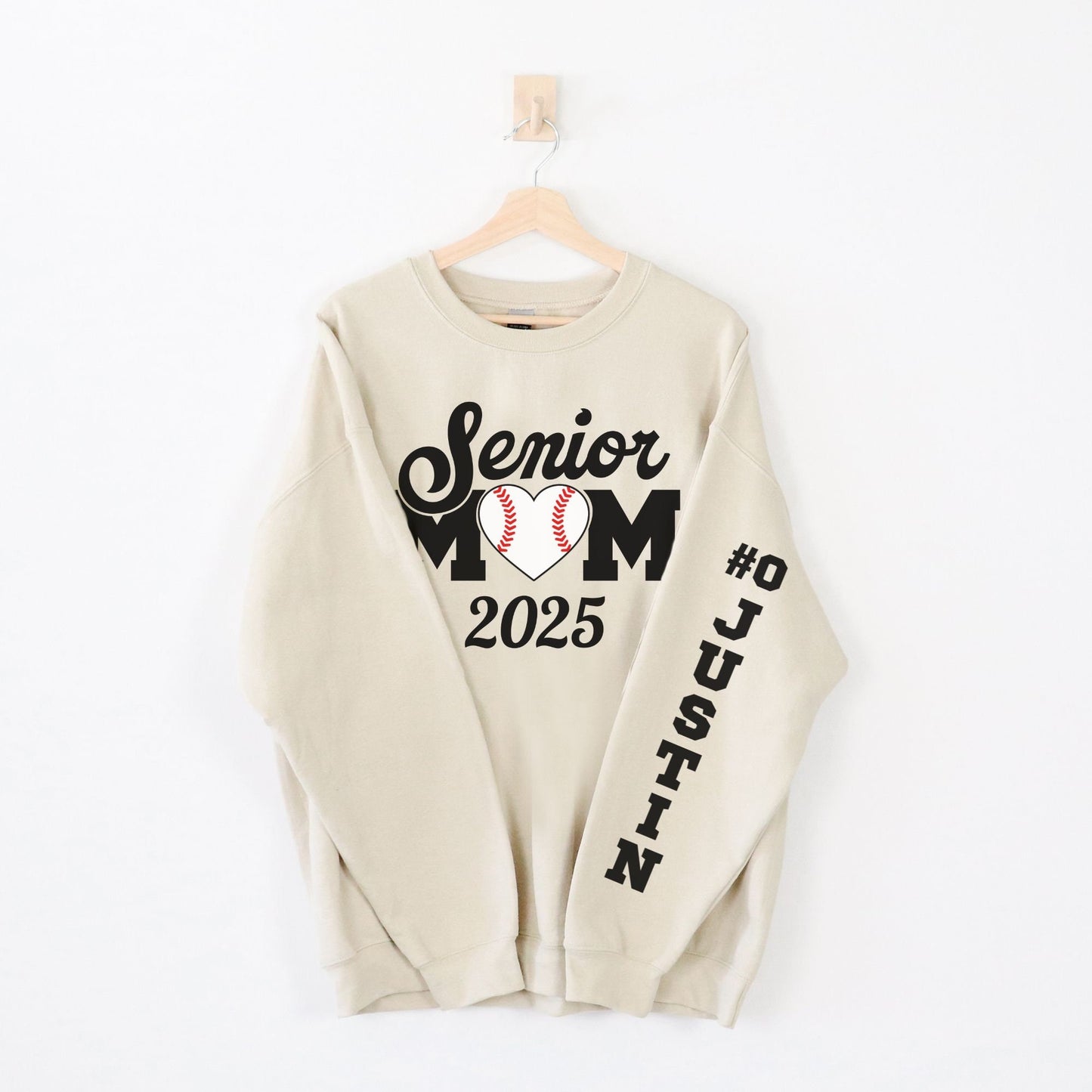 Custom Sleeve 2025 Senior Night Mom Baseball Sweatshirt