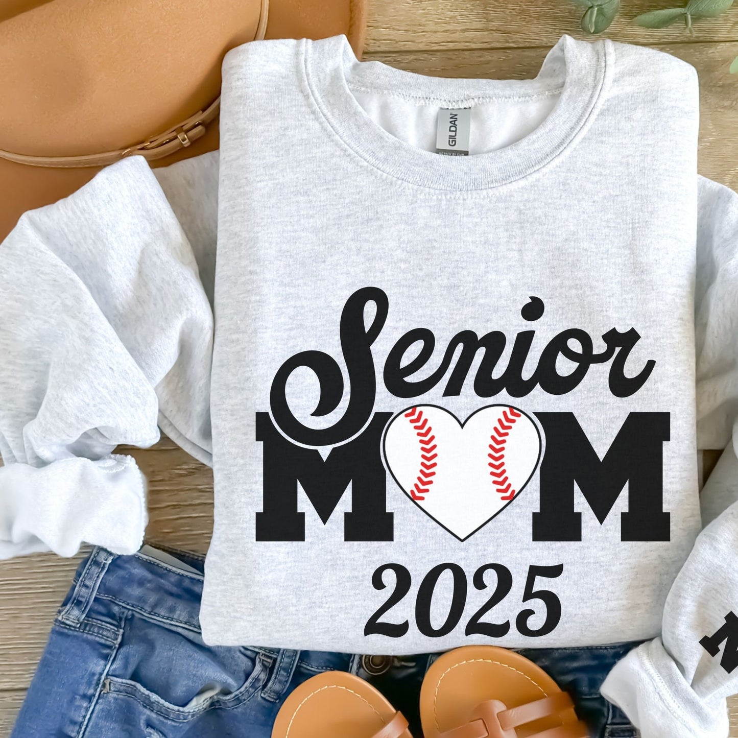 Custom Sleeve 2025 Senior Night Mom Baseball Sweatshirt