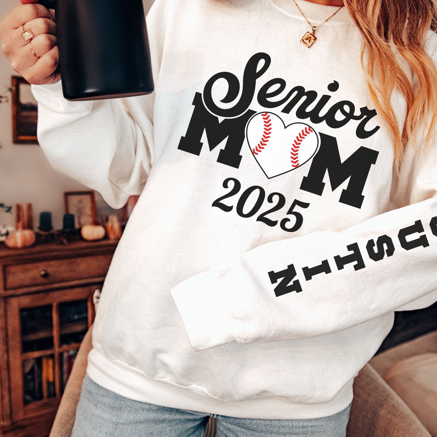 Custom Sleeve 2025 Senior Night Mom Baseball Sweatshirt