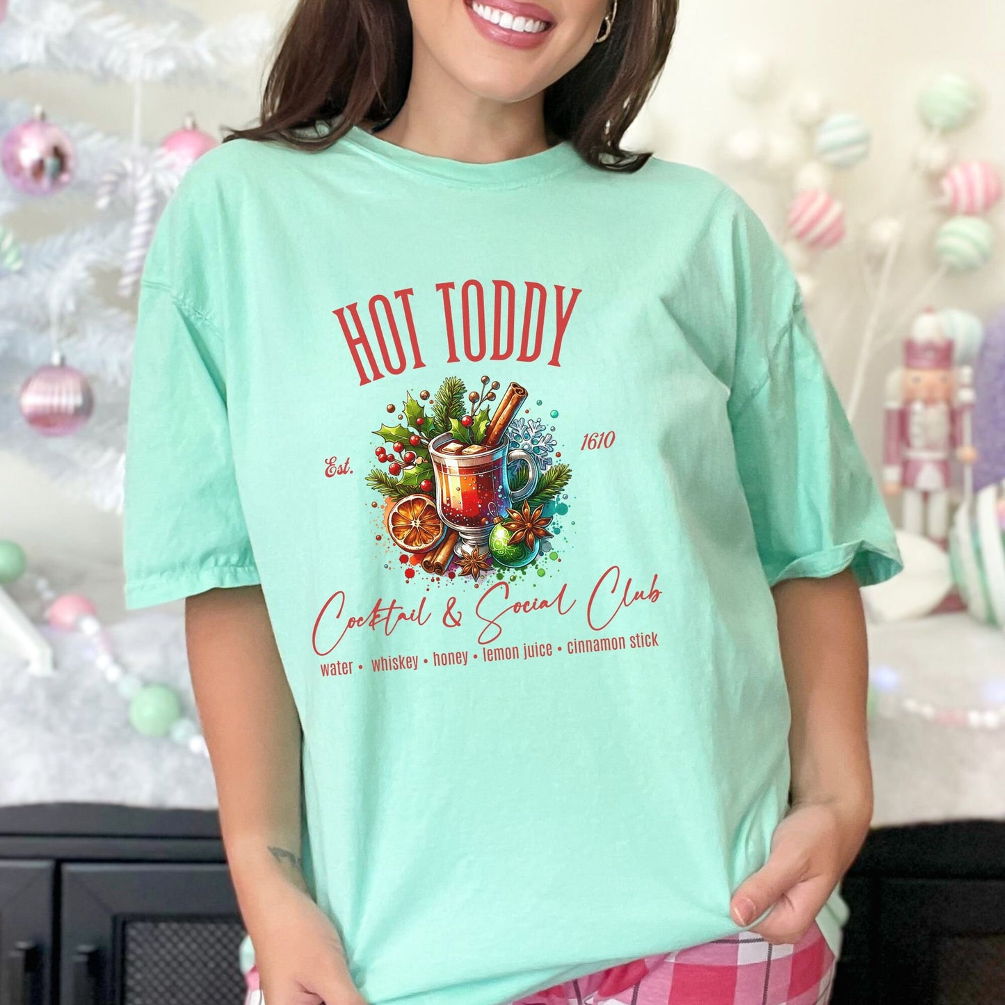 Hot Toddy Christmas Cocktail & Social Club Comfort Colors Shirt