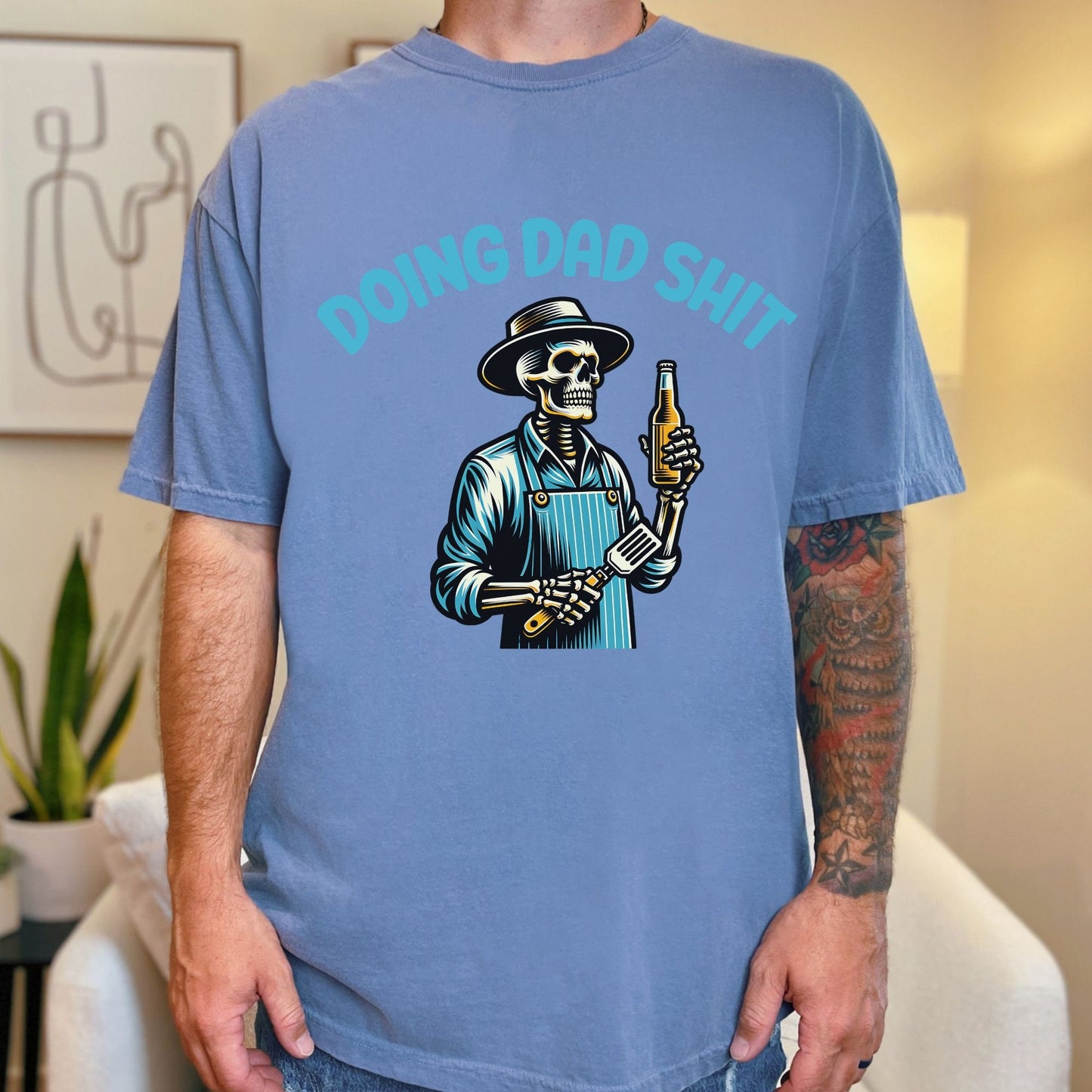 Doing Dad Shit Grilling BBQ Beer Funny Father's Day Comfort Colors Shirt