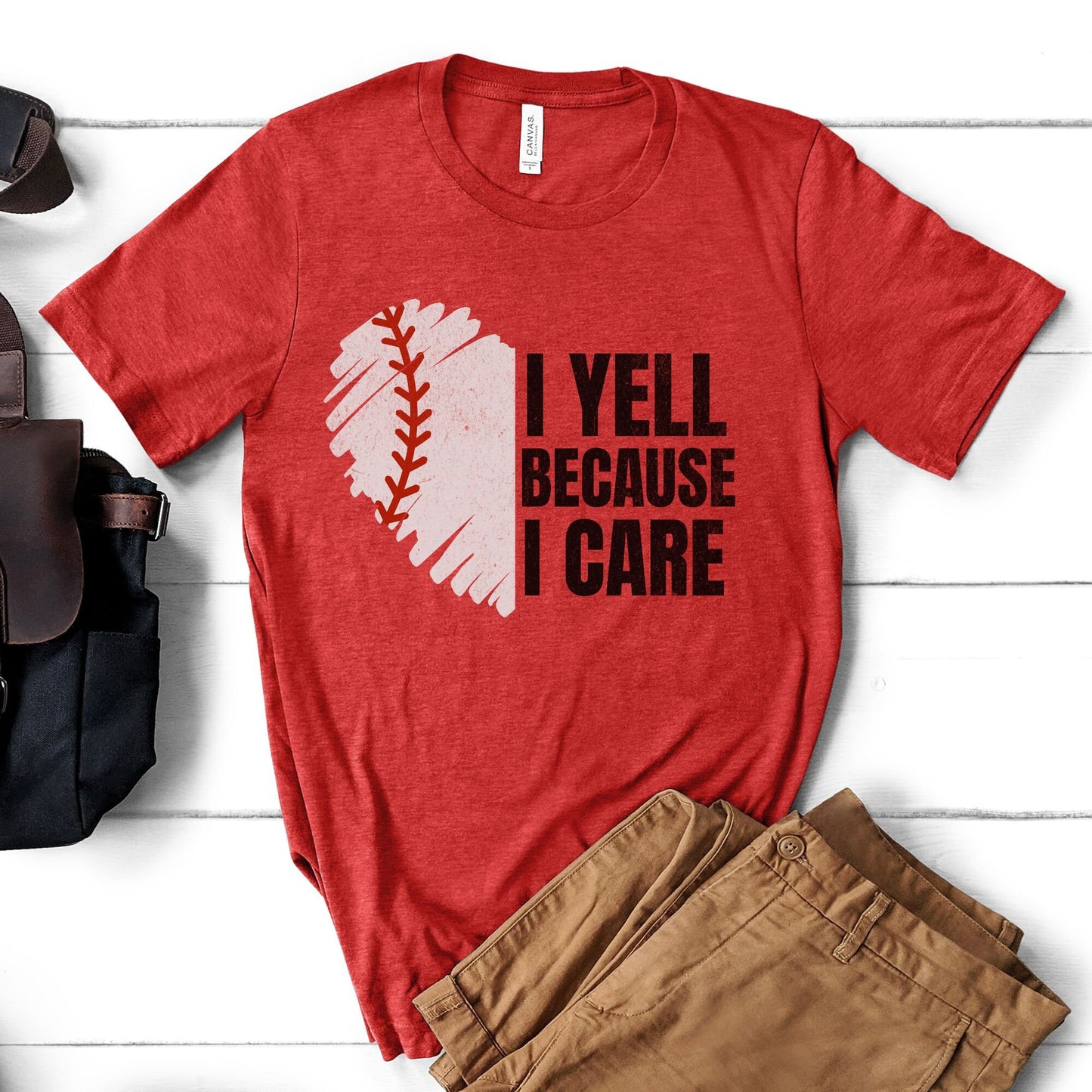 Halloween Baseball Shirt - I Yell Because I Care Gift for Baseball Coach