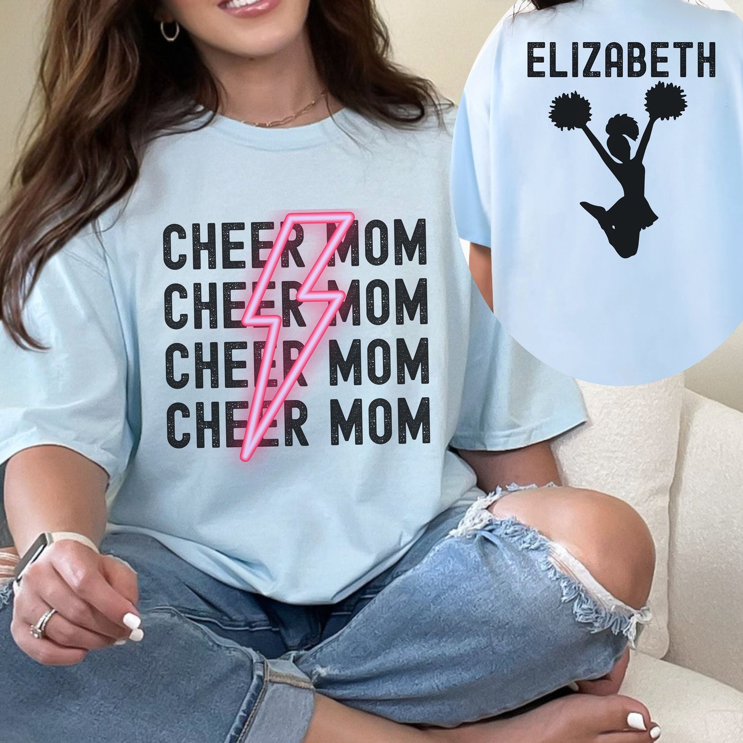 Custom Cheer Mom Comfort Colors Shirt