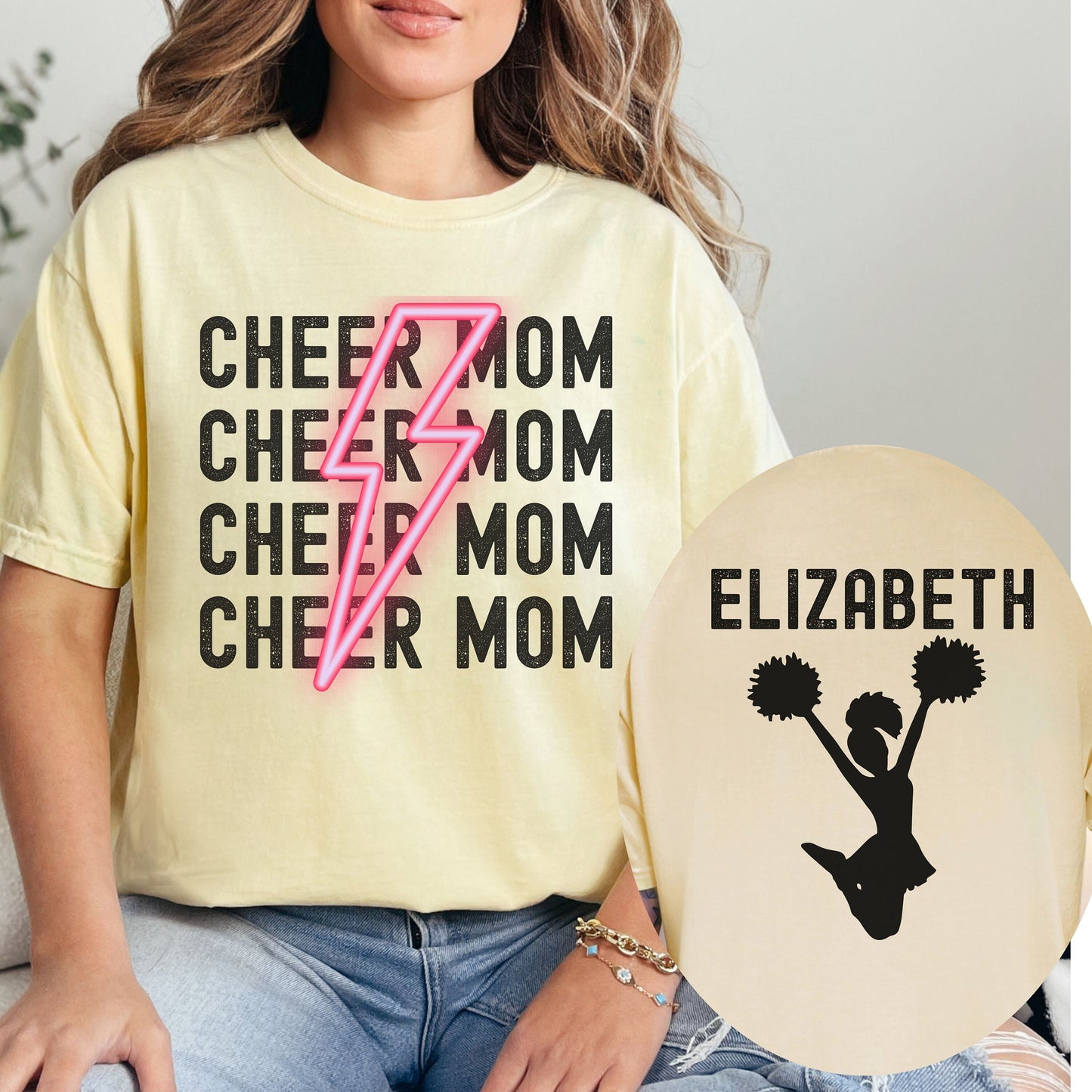 Custom Cheer Mom Comfort Colors Shirt