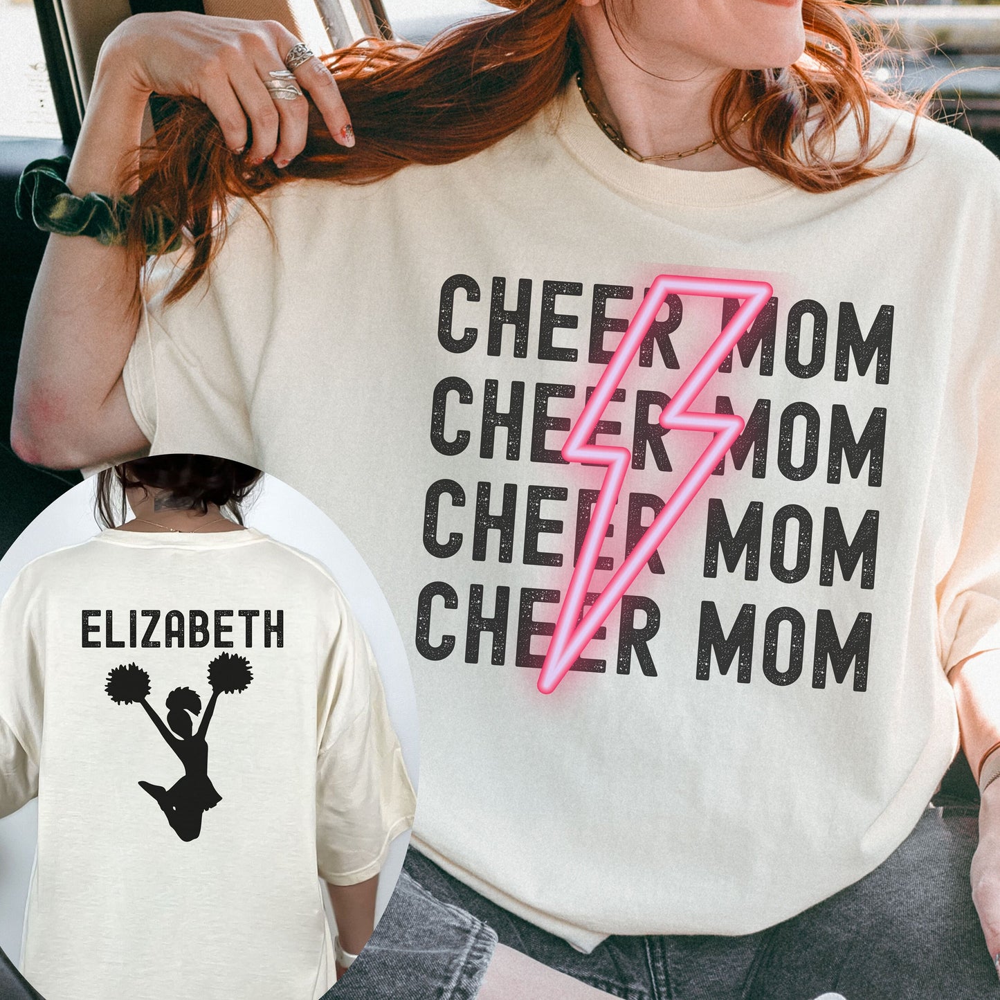 Custom Cheer Mom Comfort Colors Shirt