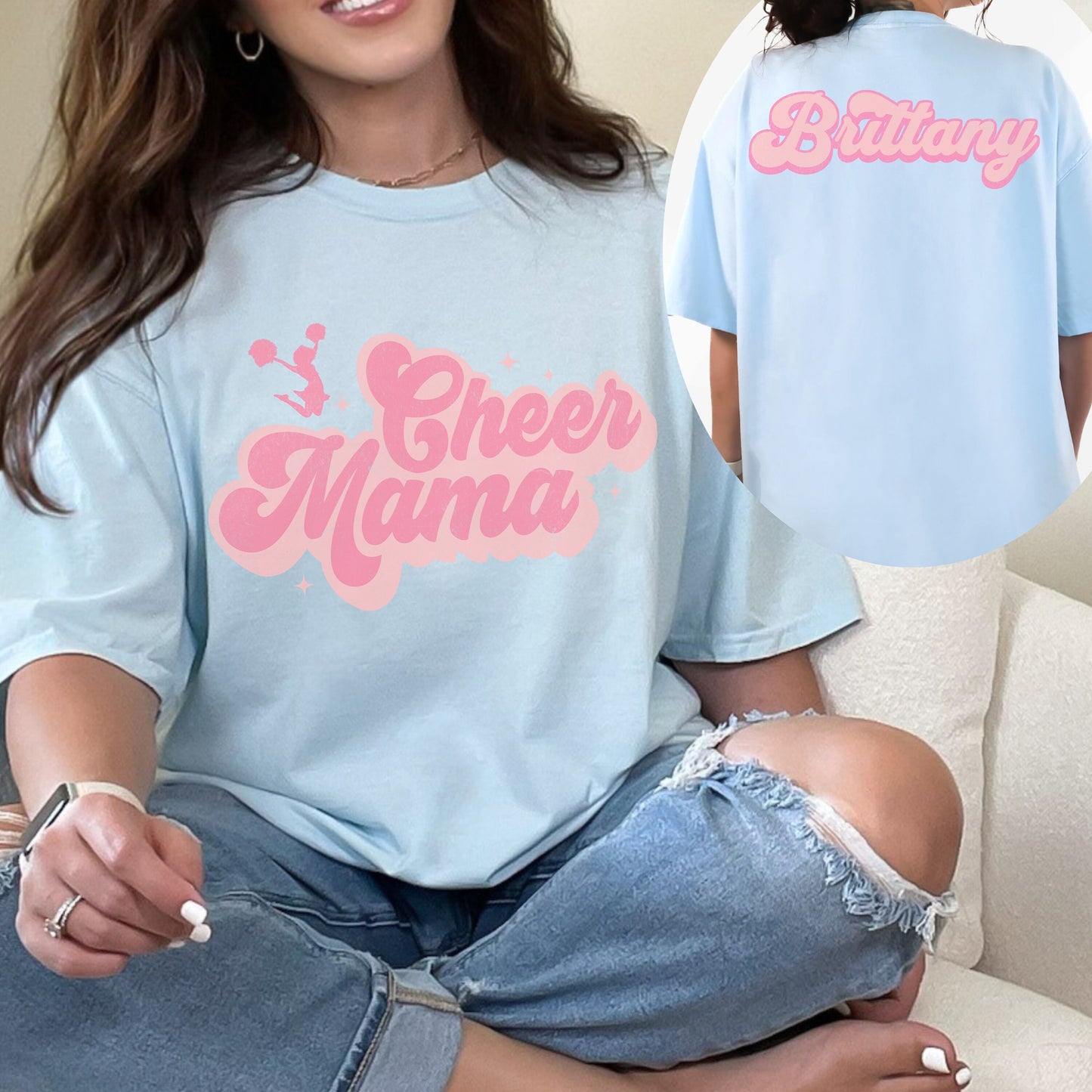 Custom Cheer Mom Comfort Colors Shirt