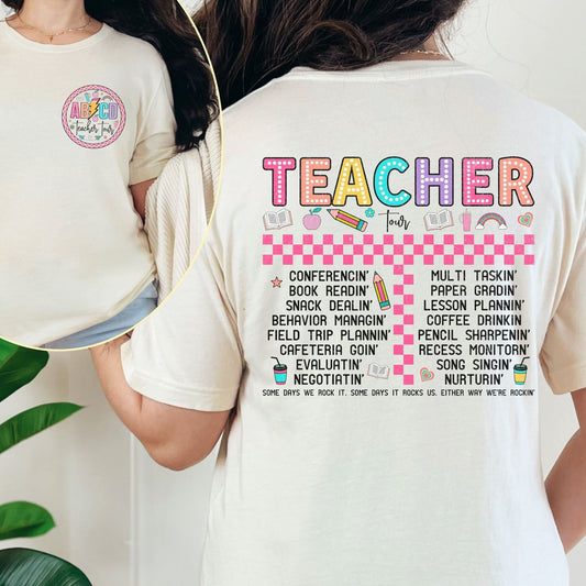 Back to School ABCD Teacher Tour Shirt