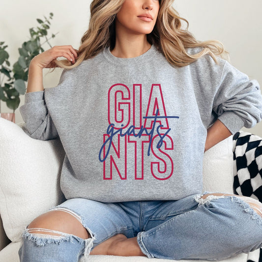 Trendy Vintage Football Game Day Sweatshirt for Tailgating, Giants Crewneck, Giants Football Sweatshirt, Gift For Giants Football Fan