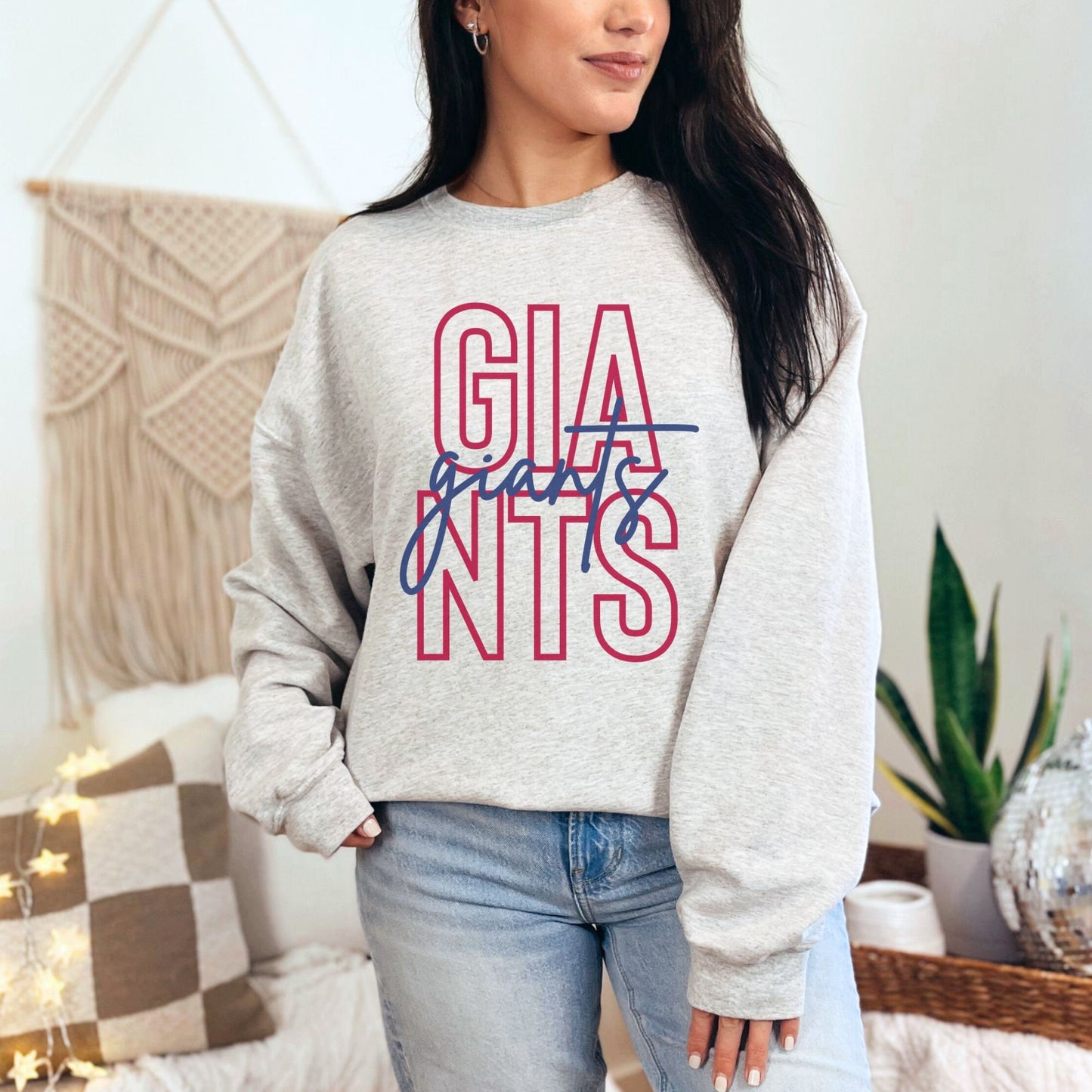 Trendy Vintage Football Game Day Sweatshirt for Tailgating, Giants Crewneck, Giants Football Sweatshirt, Gift For Giants Football Fan