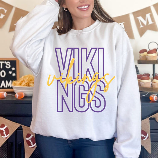 Vikings Trendy Vintage Football Game Day Sweatshirt for Tailgating