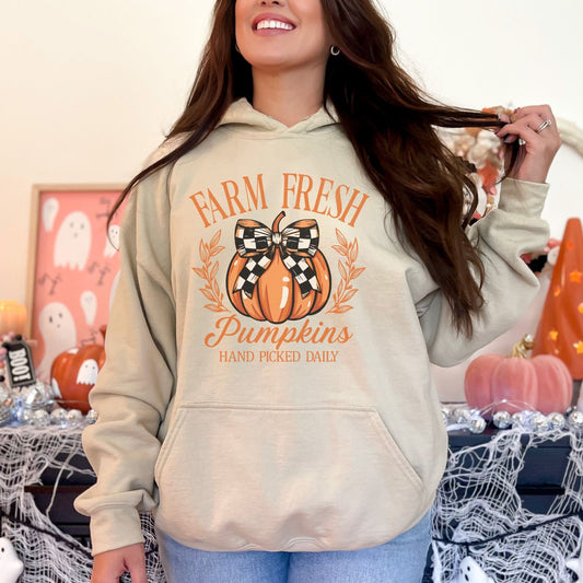 Farm Fresh pumpkins hand picked daily fall  hoodie