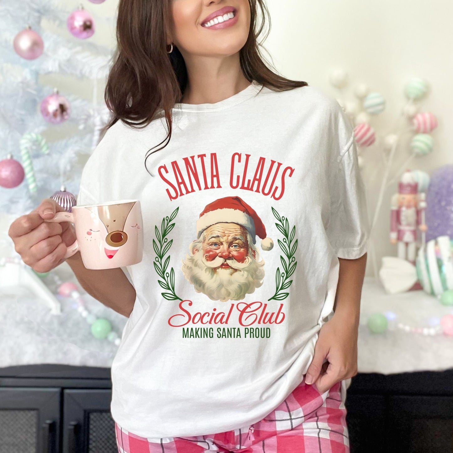 Retro Santa Claus Social Club Comfort Colors Shirt