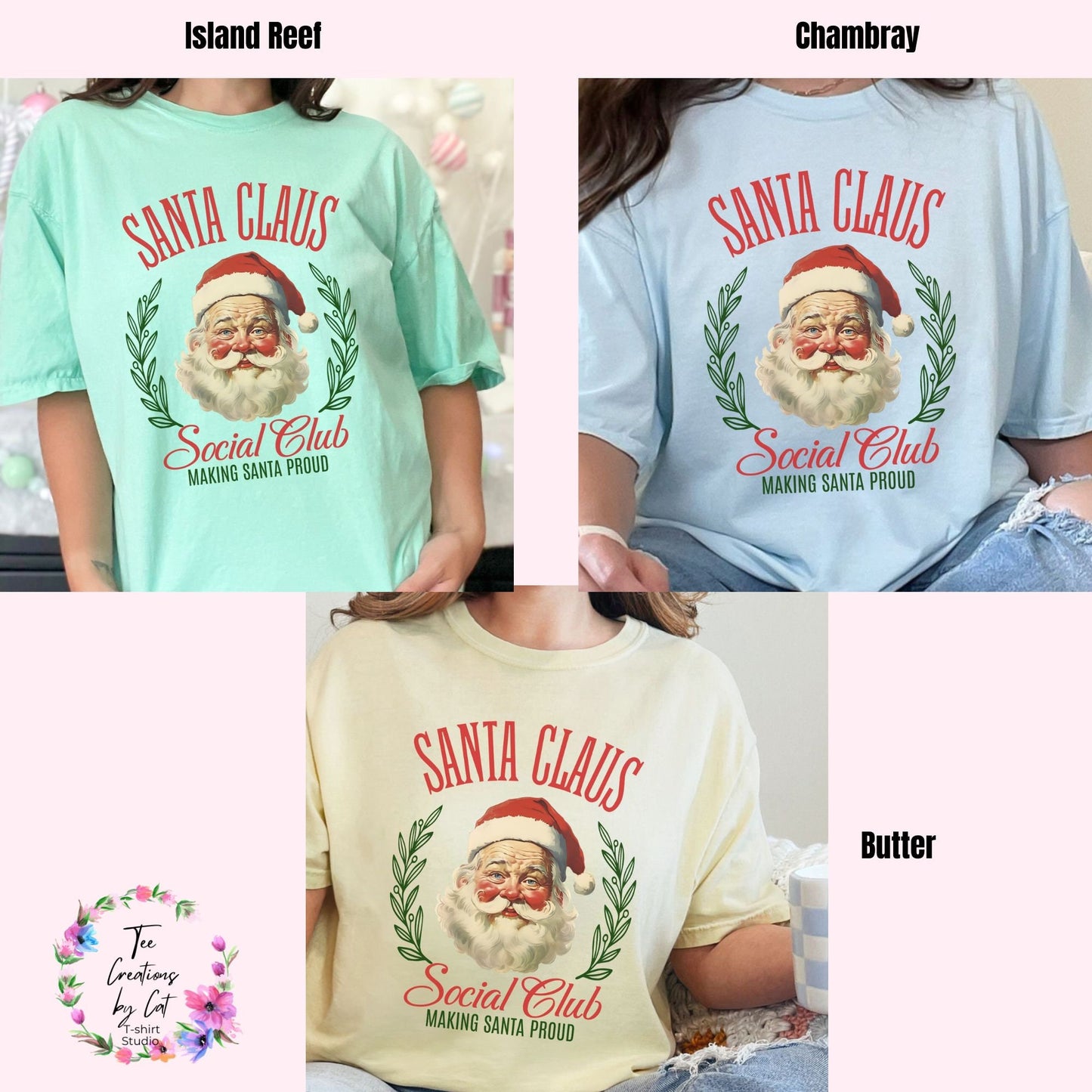 Retro Santa Claus Social Club Comfort Colors Shirt