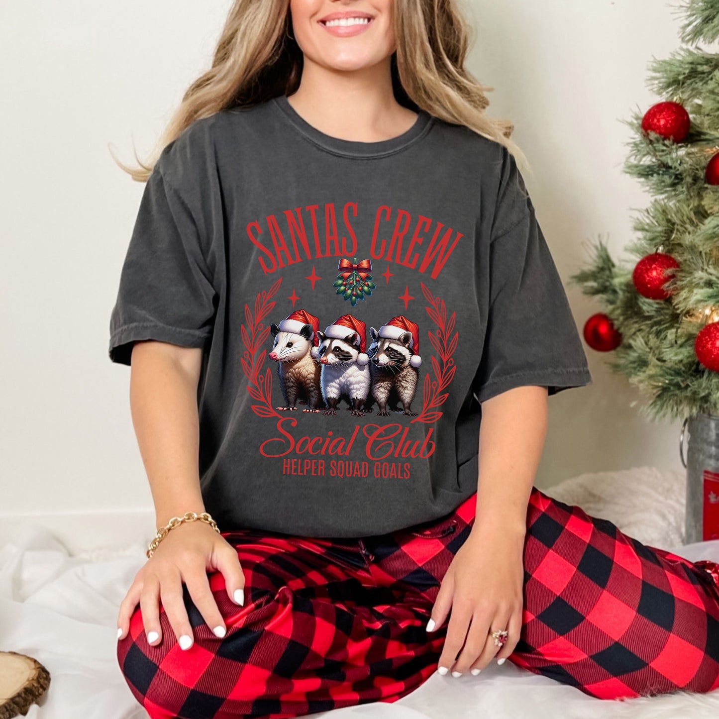 Christmas Social Club Squad Goals Comfort Colors Shirt