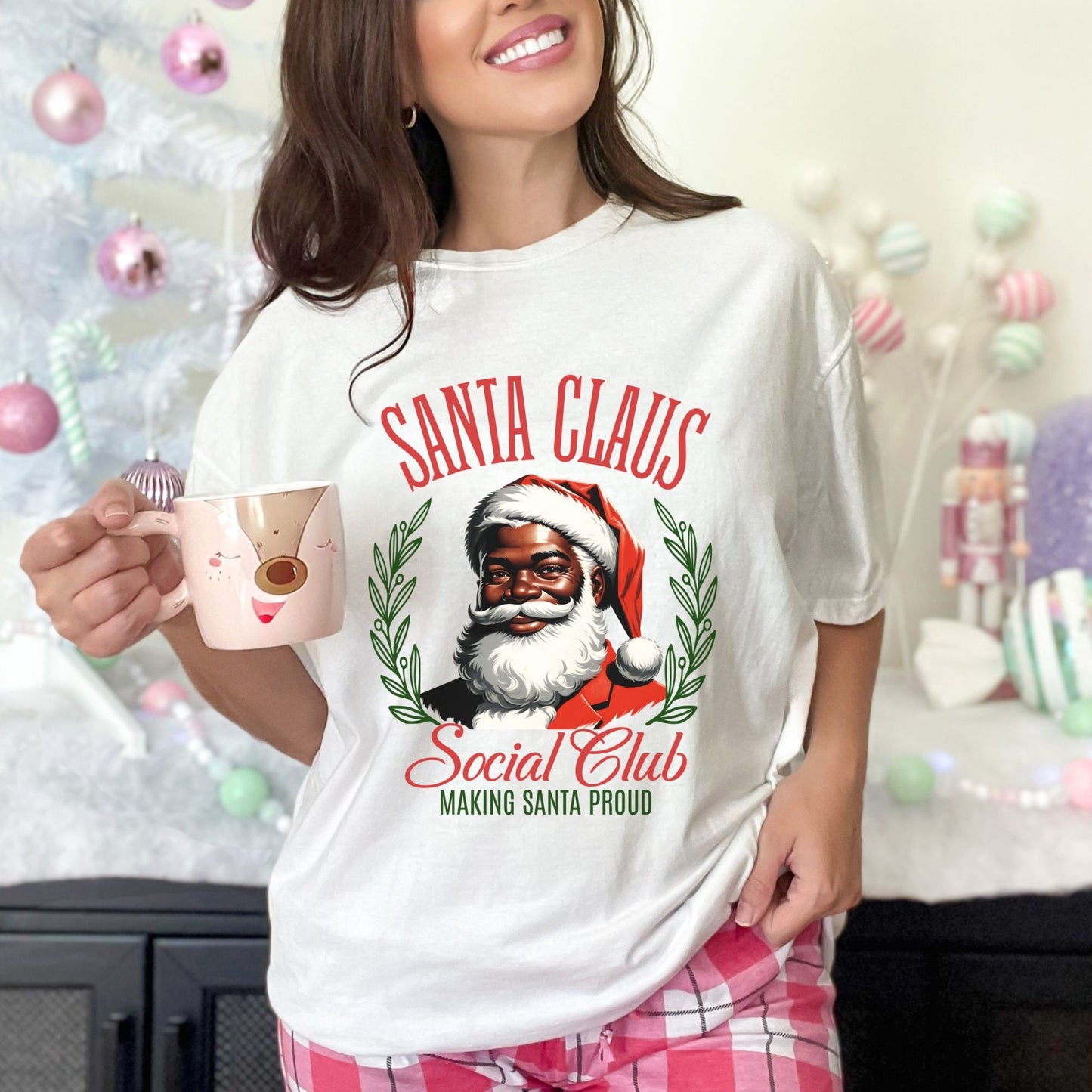 Black Santa Claus Social Club Comfort Colors Shirt