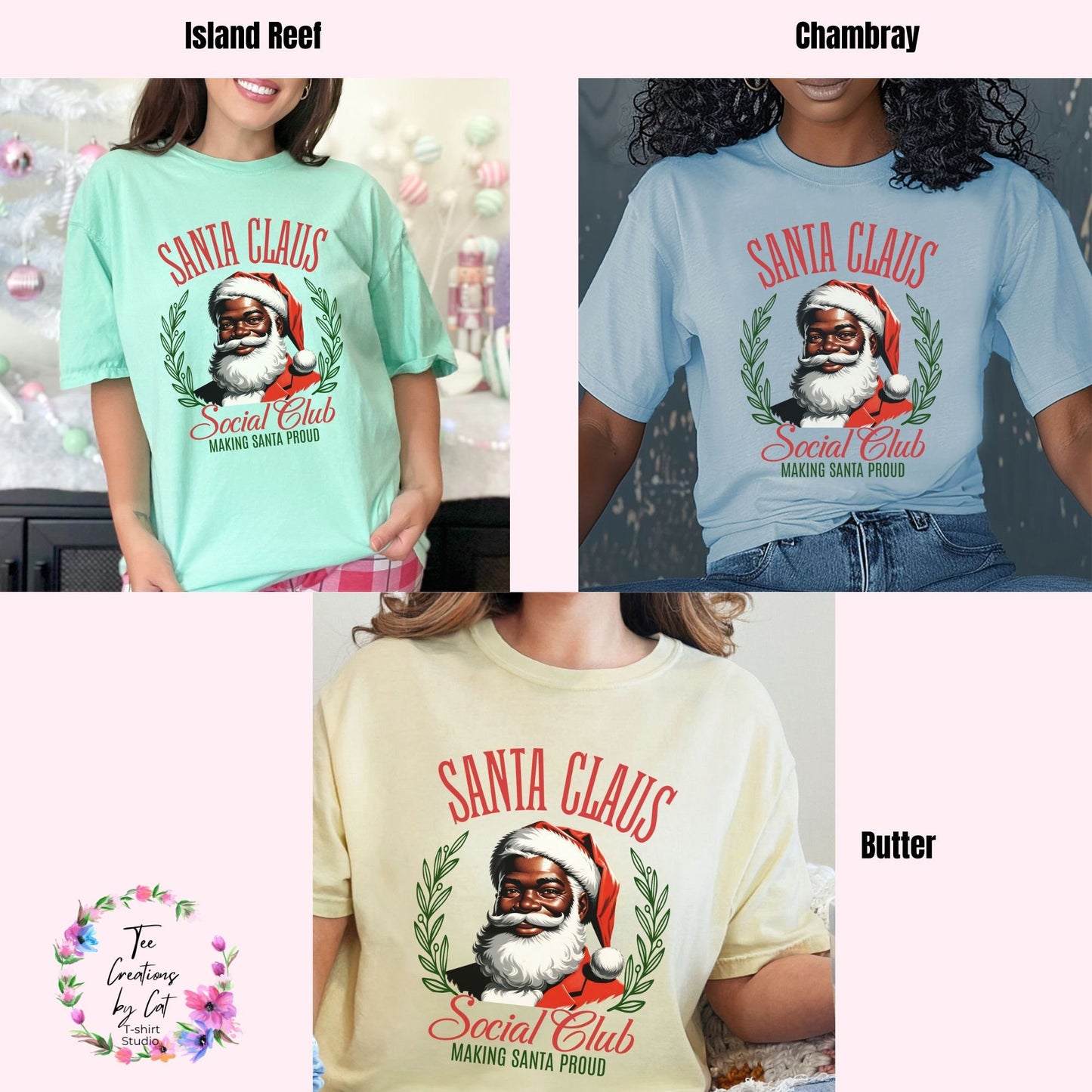 Black Santa Claus Social Club Comfort Colors Shirt