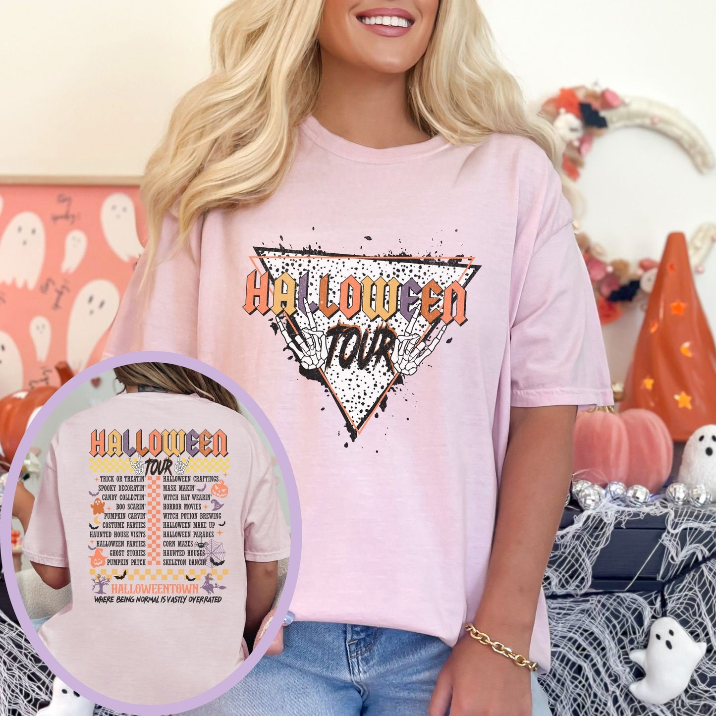 Skeleton Halloween Tour Comfort Colors Shirt