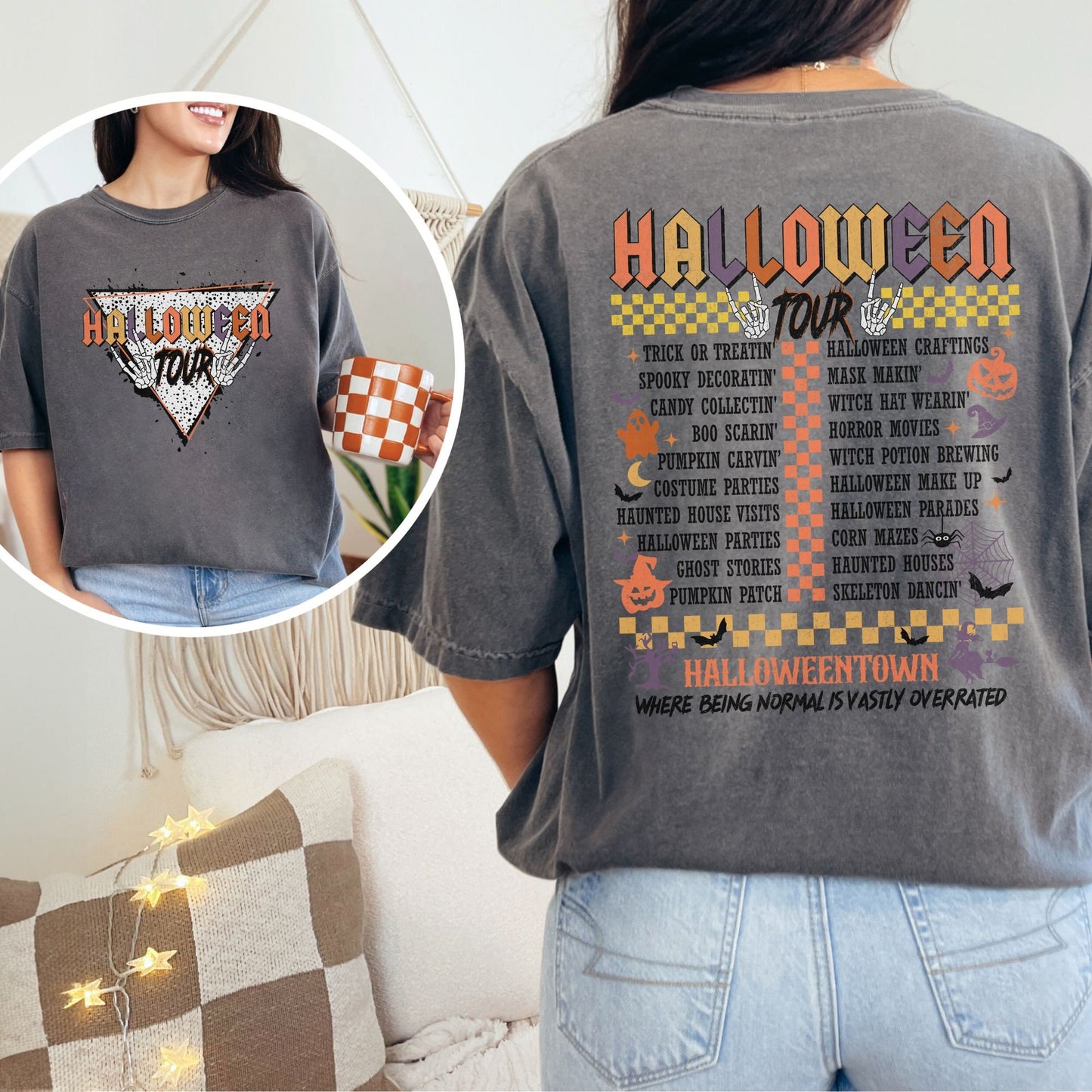 Skeleton Halloween Tour Comfort Colors Shirt