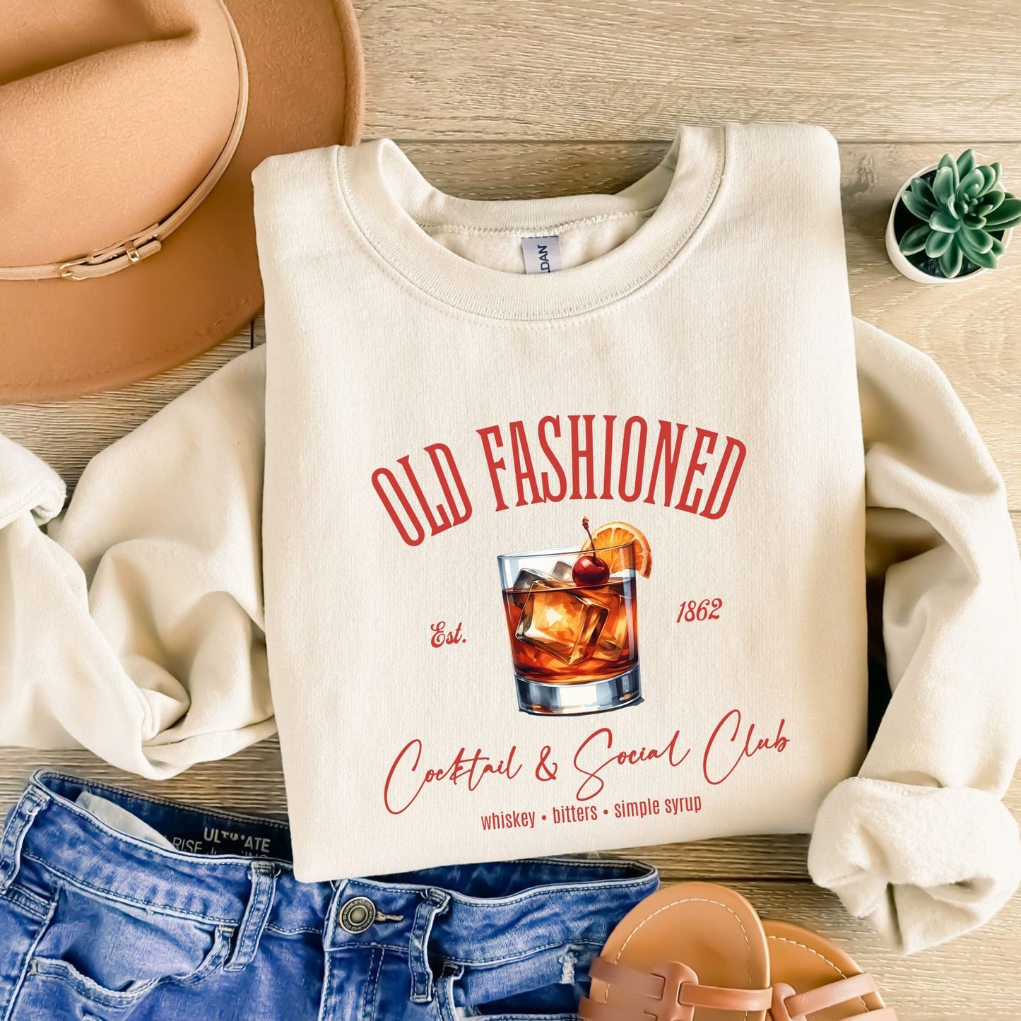 Old Fashioned Cocktail & Social Club Sweatshirt, Funny Girl's Club Crewneck