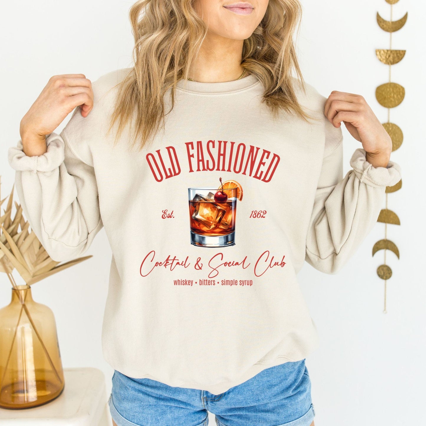 Old Fashioned Cocktail & Social Club Sweatshirt, Funny Girl's Club Crewneck