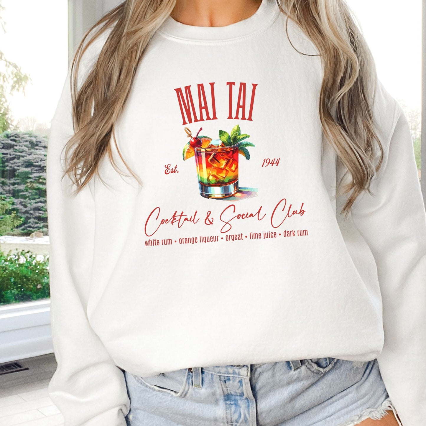 Tropical Mai Tai Cocktail & Social Club Sweatshirt