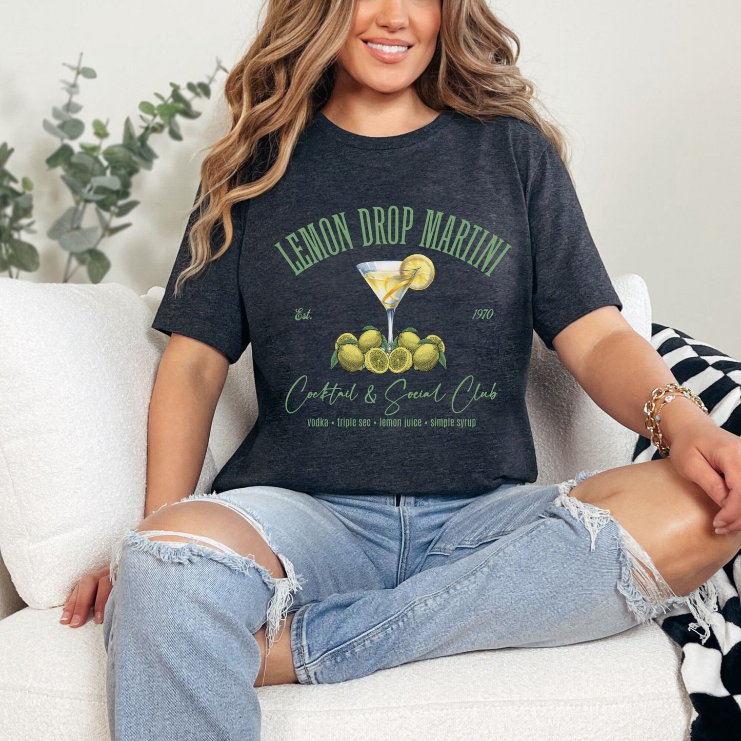 Lemon Drop Martini Cocktail & Social Club Shirt