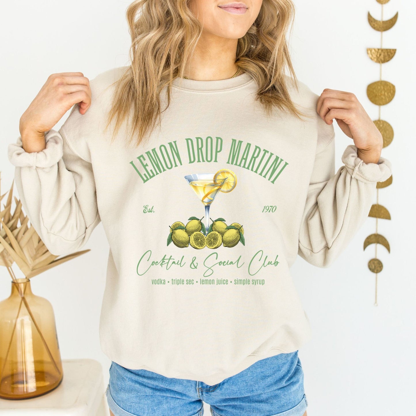 Lemon Drop Martini Cocktail & Social Club Sweatshirt