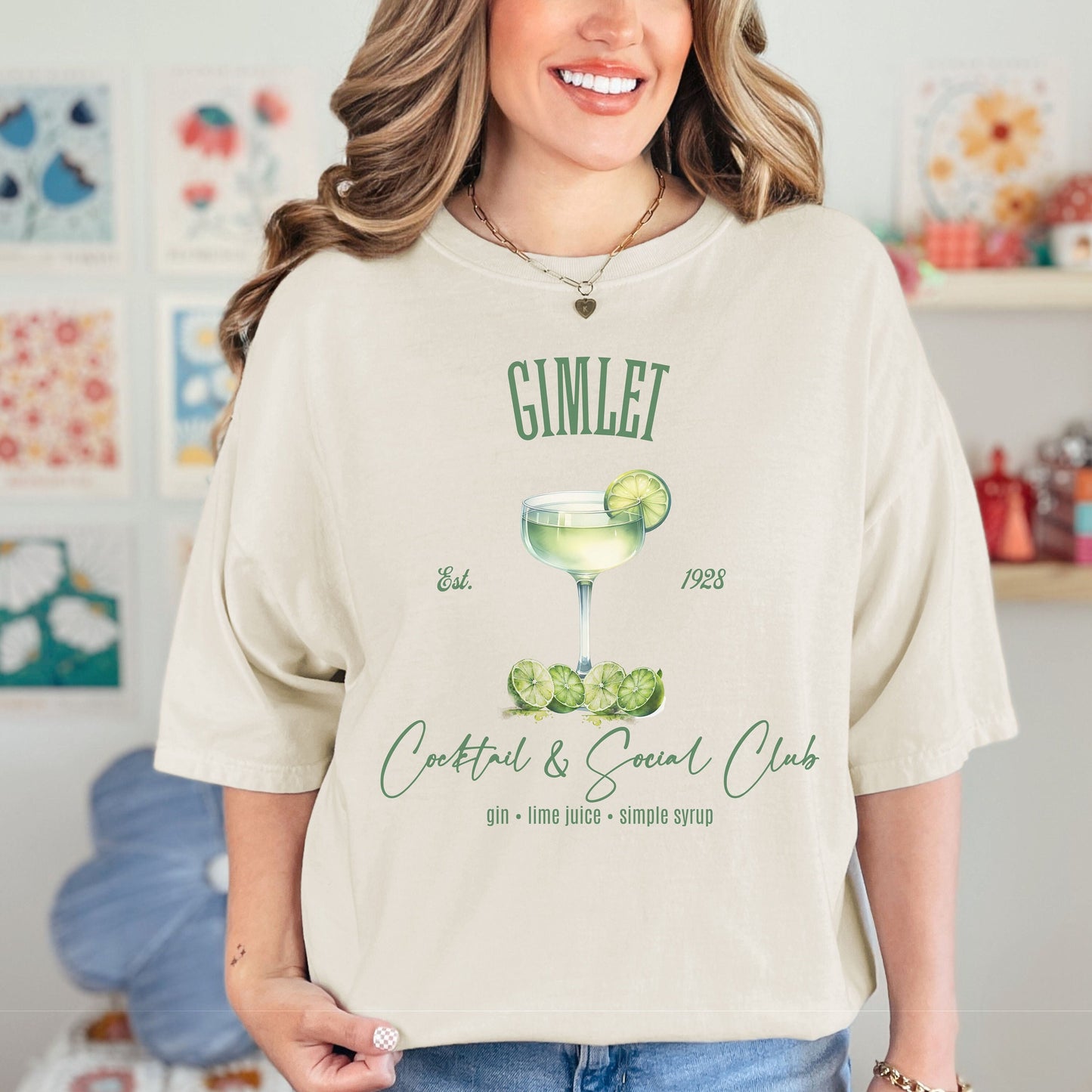 Gimlet cocktail social club comfort colors shirt