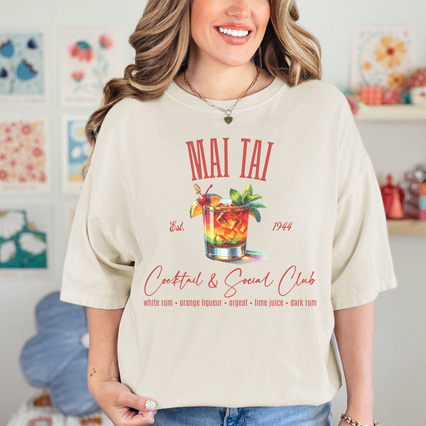 Tropical Mai Tai Cocktail & Social Club Comfort Colors Shirt