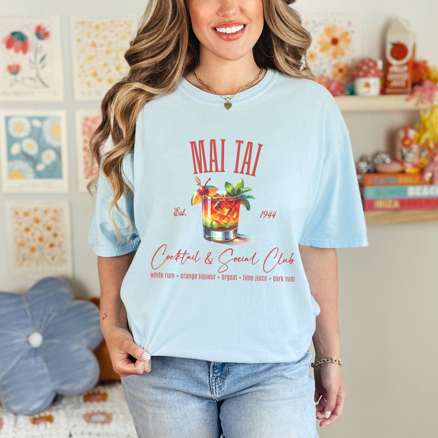 Tropical Mai Tai Cocktail & Social Club Comfort Colors Shirt