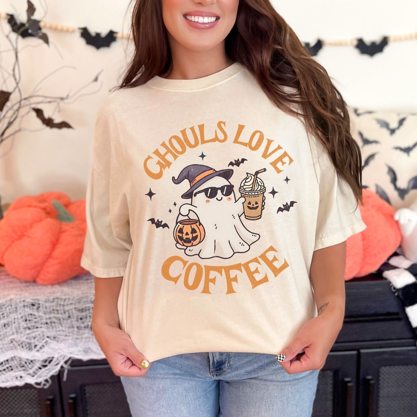 Ghouls Love Coffee Halloween Comfort Colors Shirt