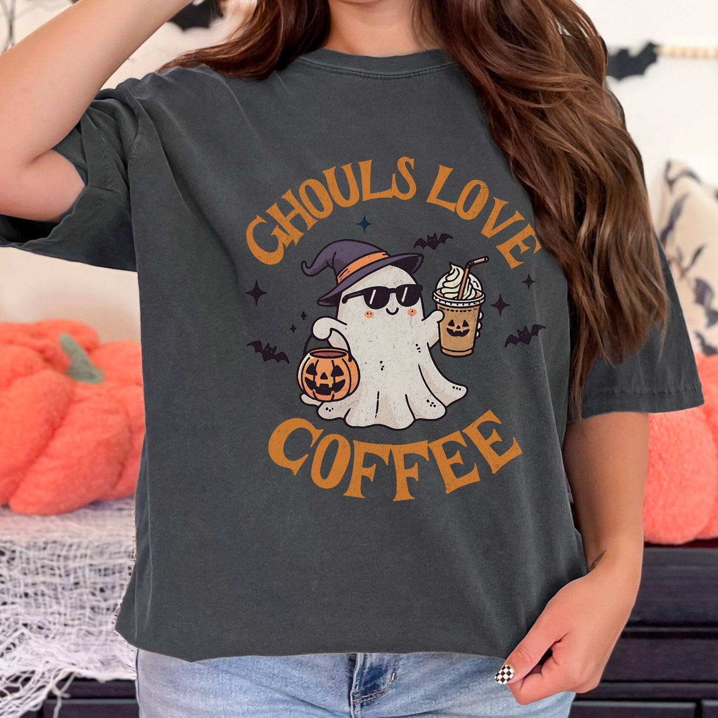 Ghouls Love Coffee Halloween Comfort Colors Shirt