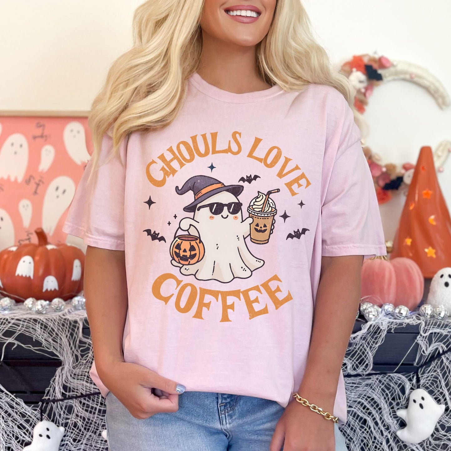 Ghouls Love Coffee Halloween Comfort Colors Shirt