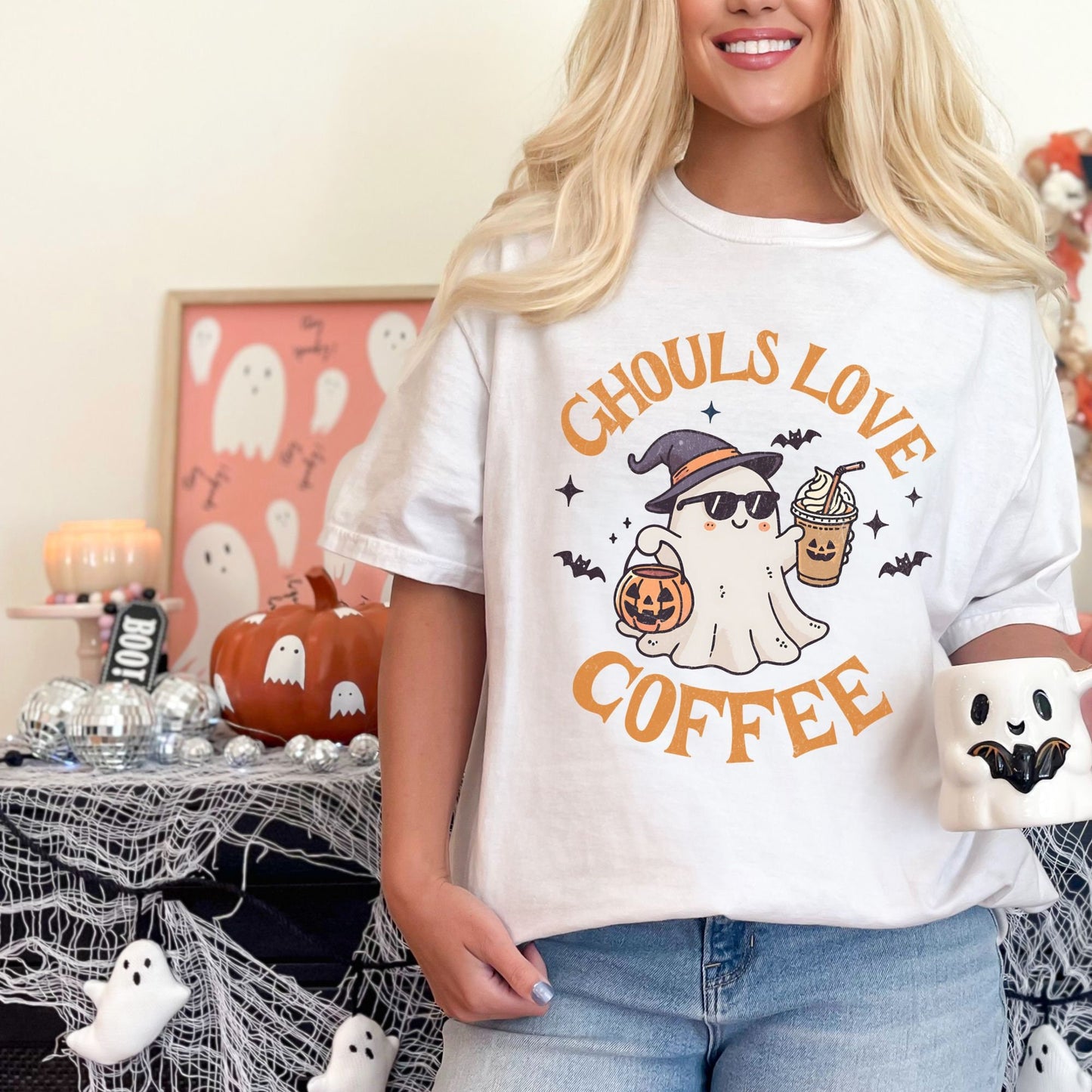 Ghouls Love Coffee Halloween Comfort Colors Shirt