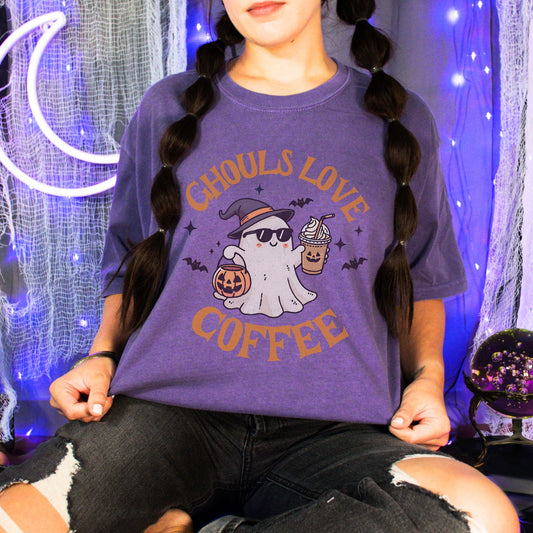 Ghouls Love Coffee Halloween Comfort Colors Shirt