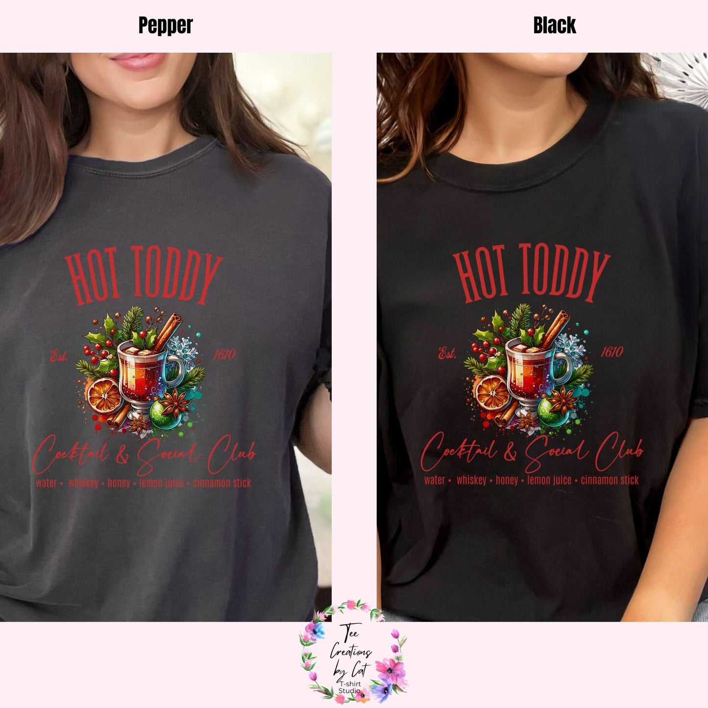 Hot Toddy Christmas Cocktail & Social Club Comfort Colors Shirt