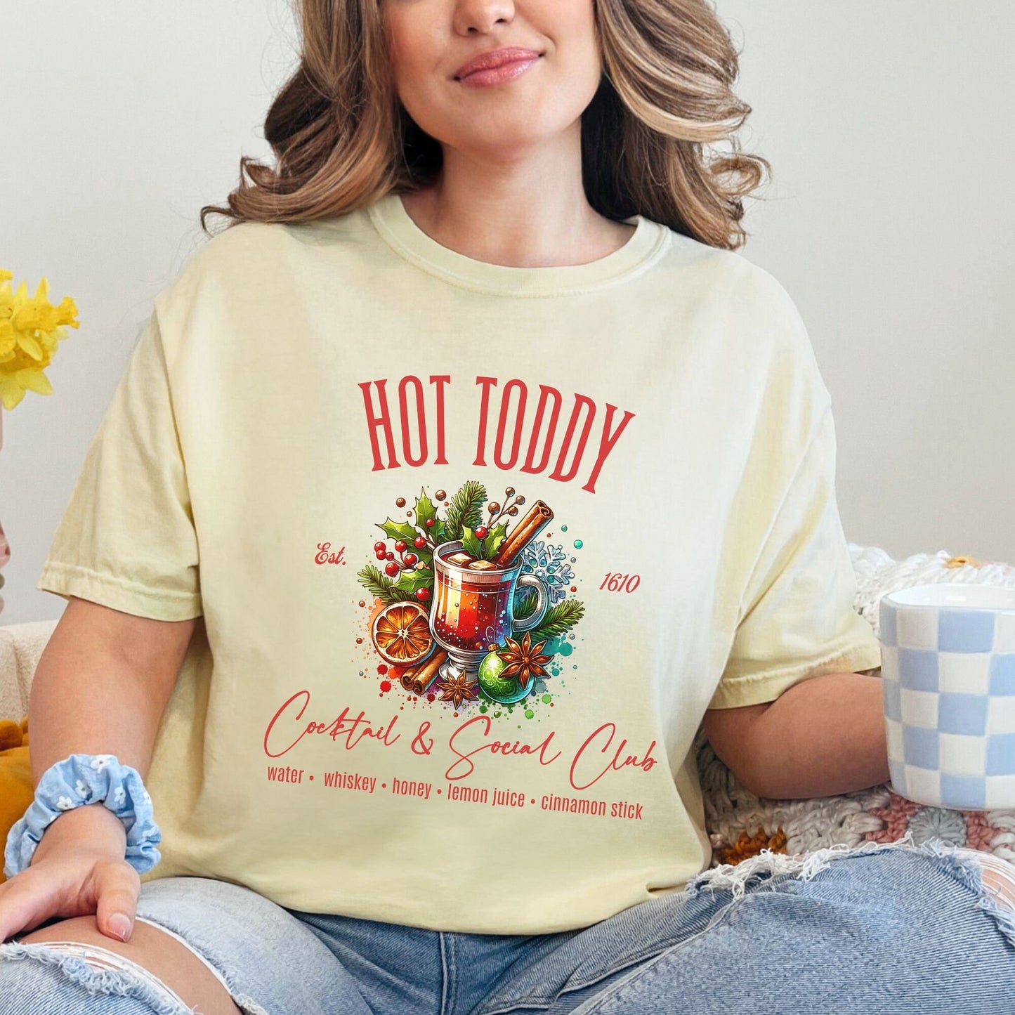 Hot Toddy Christmas Cocktail & Social Club Comfort Colors Shirt