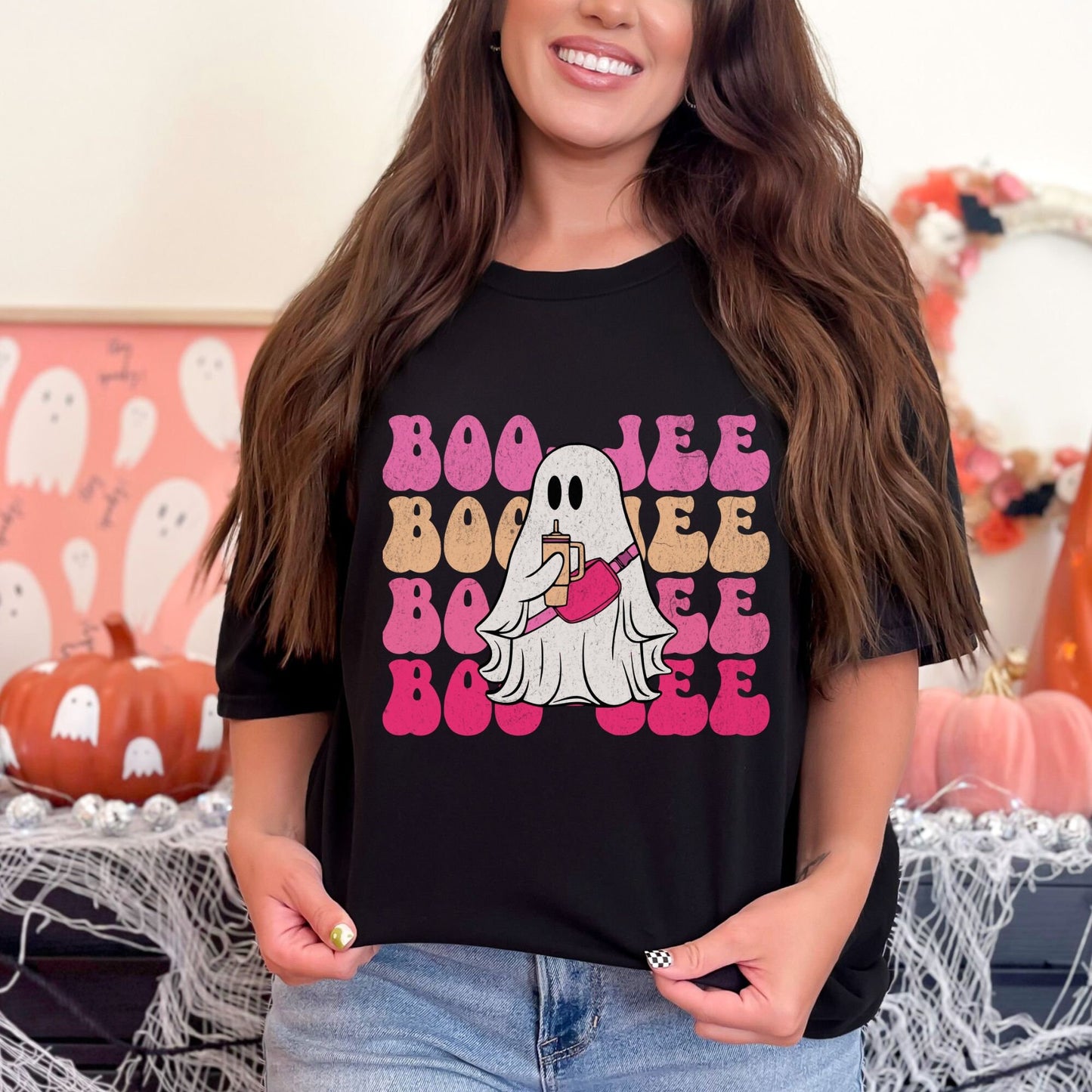 Boojee Halloween Ghost Tumbler Comfort Colors Shirt