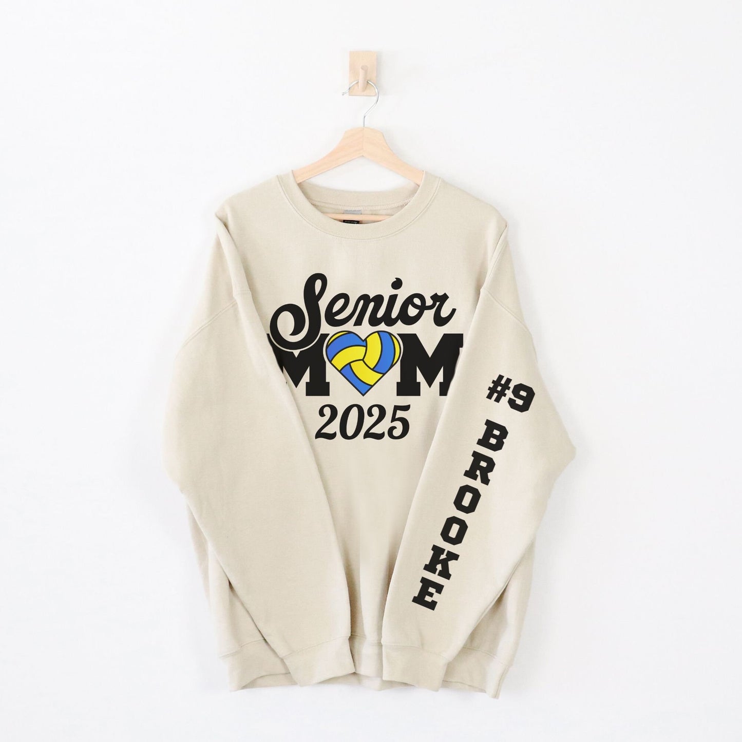 Custom Sleeve 2025 Senior Night Mom Water Polo Sweatshirt