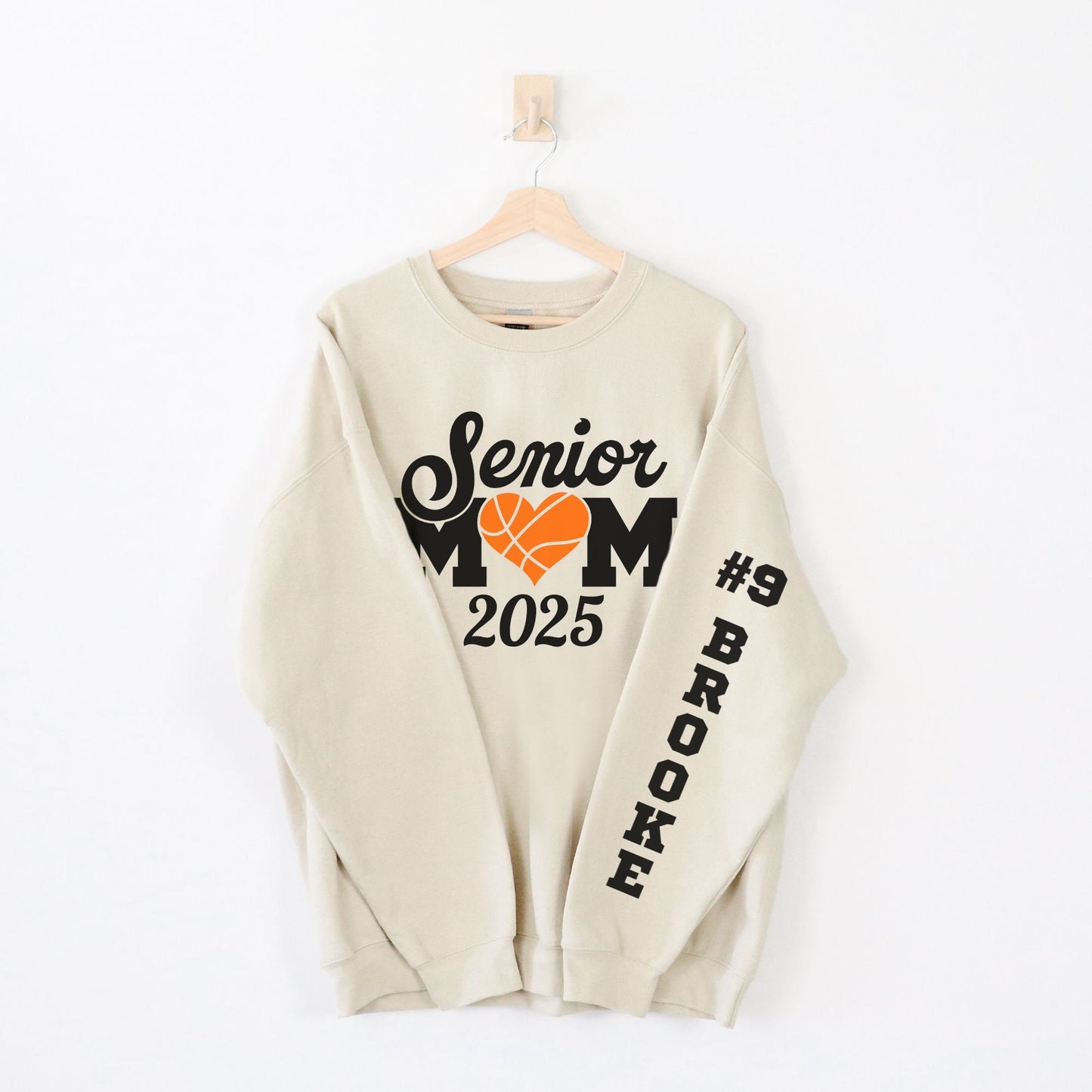 Custom 2025 Senior Night Mom Basketball Sweatshirt