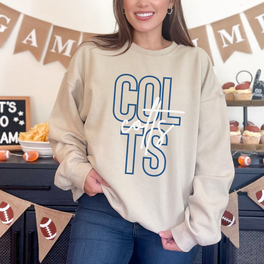 Trendy Colts Football Game Day Sweatshirt for Tailgating, Colts Crewneck, Colts Football Sweatshirt, Gift For Colts Fan