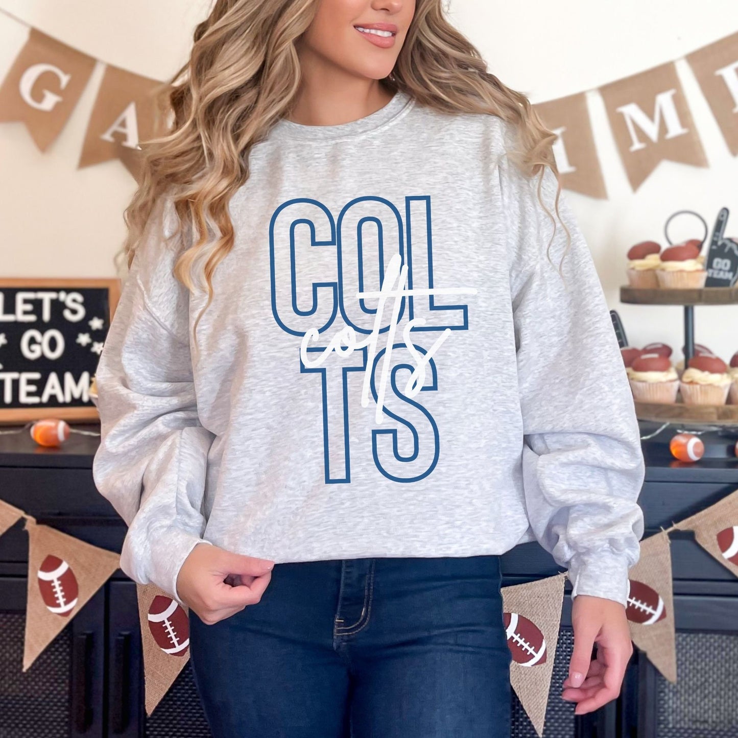 Trendy Colts Football Game Day Sweatshirt for Tailgating, Colts Crewneck, Colts Football Sweatshirt, Gift For Colts Fan