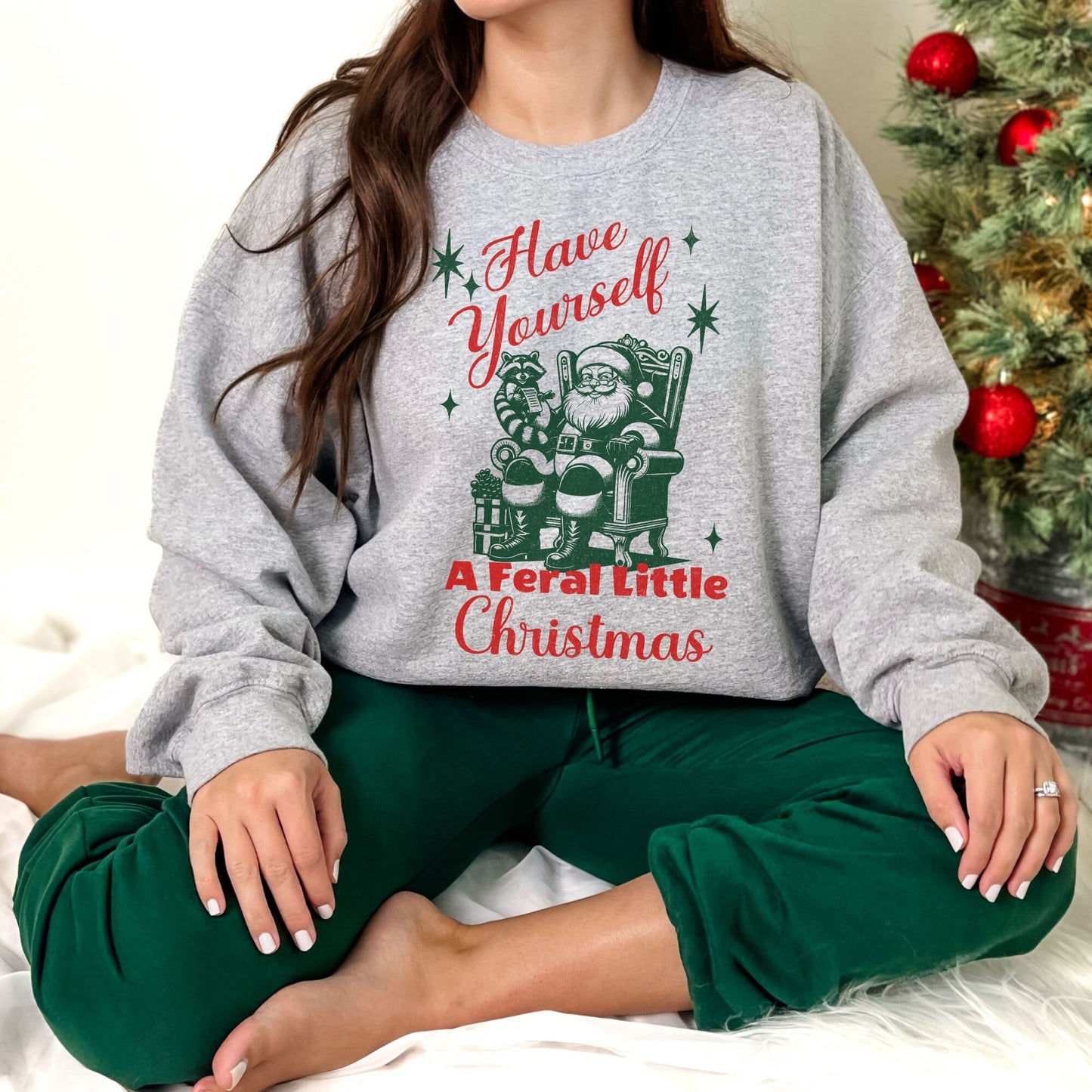 Have Yourself A Feral Little Christmas Raccoon Sweatshirt